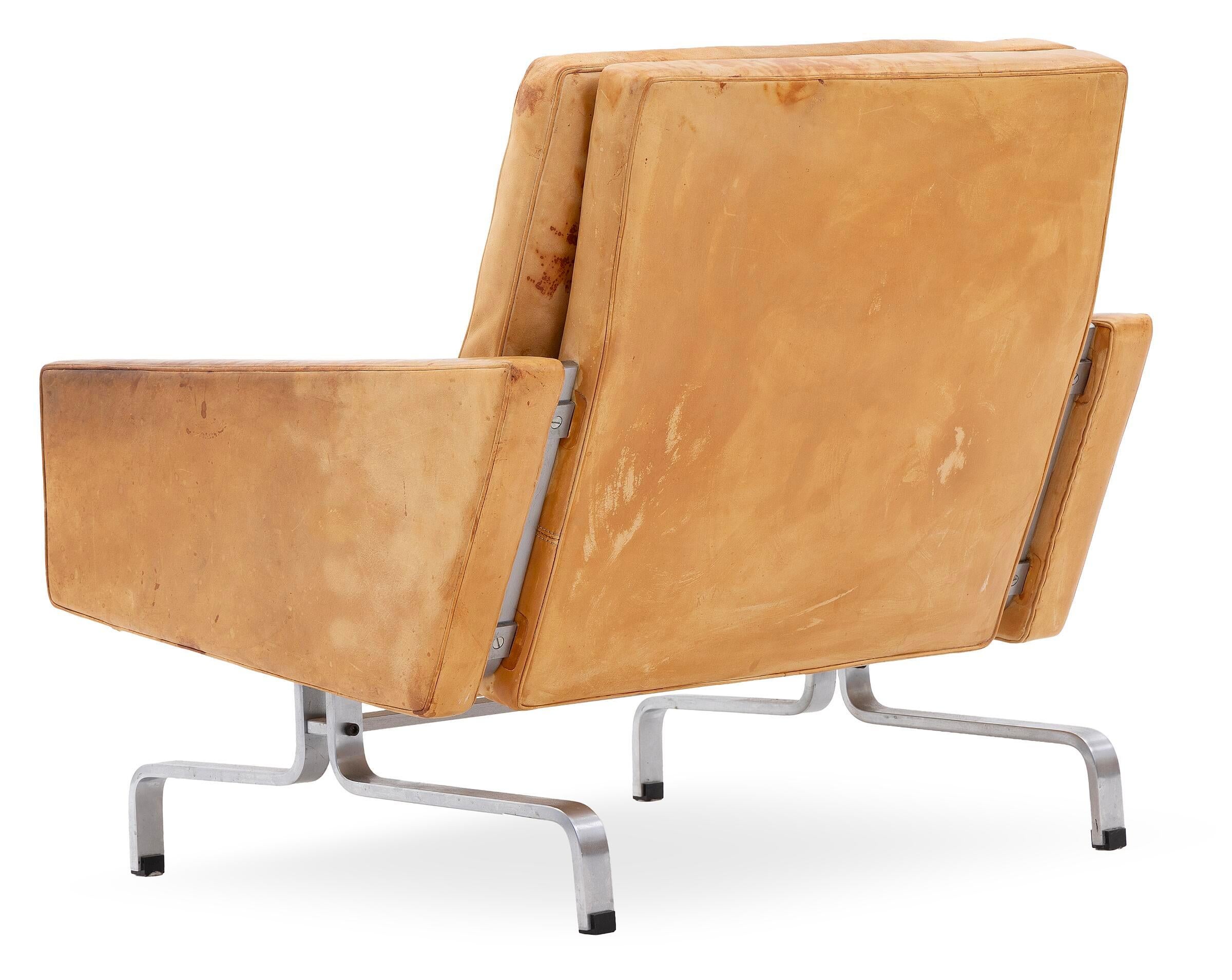 Havana Stuhl aus farbigem Leder PK31 Fritz Hansen aus Leder, Dänemark 1983 (Patiniert) im Angebot