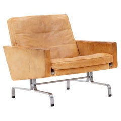 Cuir couleur havane PK31 Chaise Fritz Hansen, Danemark 1983
