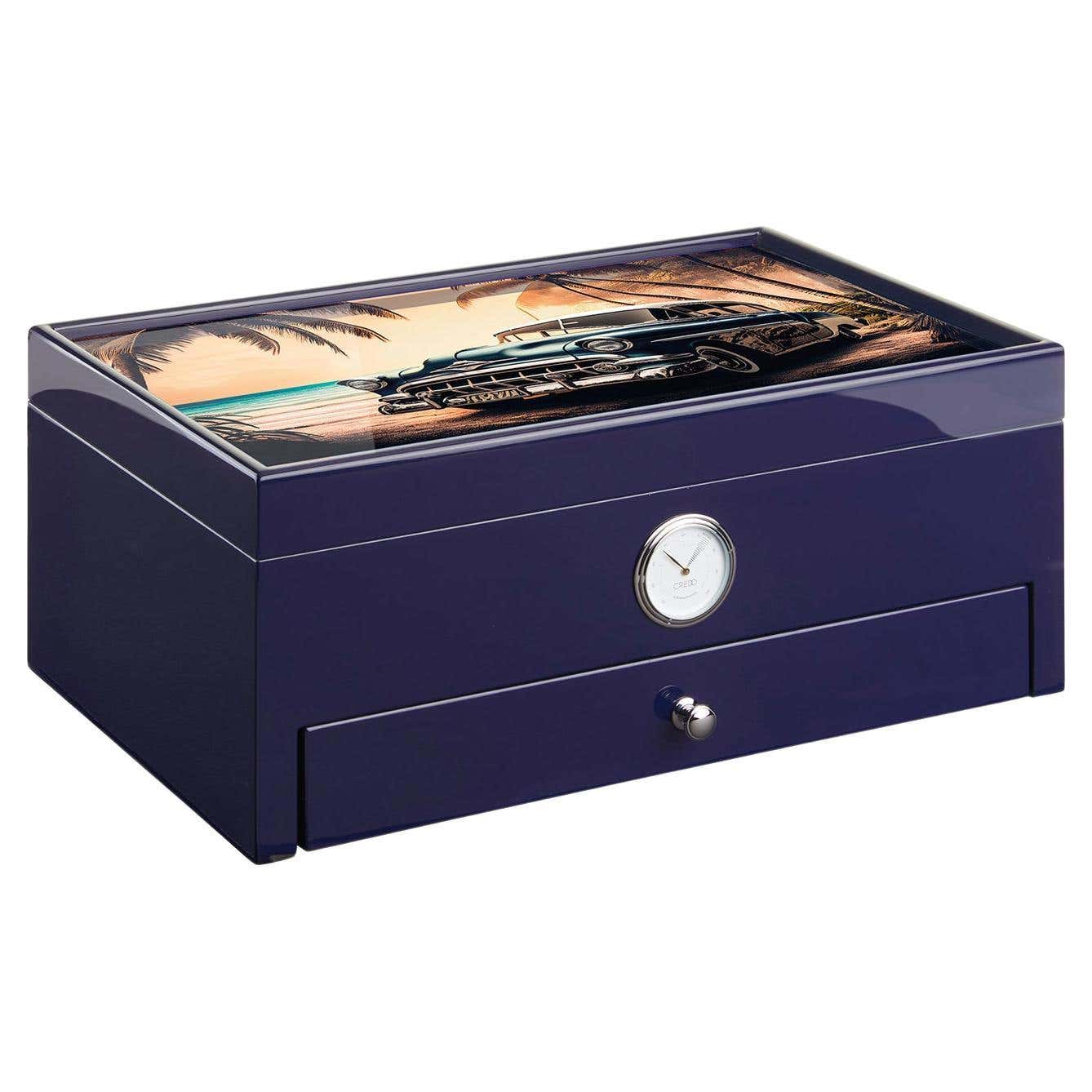 Havana-inspired Blue Humidor (Special Club Edition) in wood by Morici ...