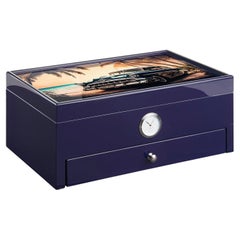 Havana-inspired Blue Humidor (Special Club Edition) in wood by Morici