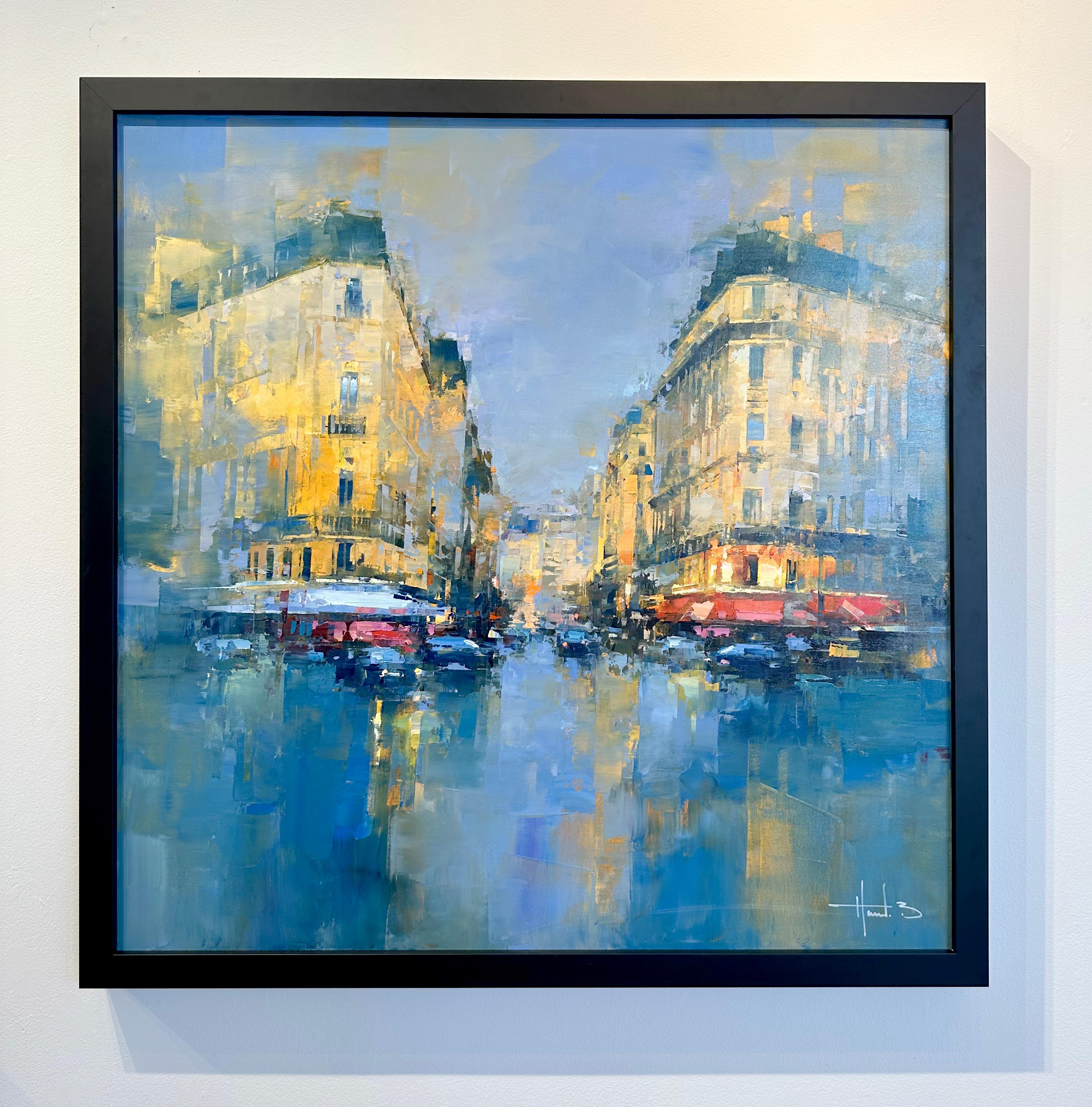 Havard Benoit, „Downtown Paris“, Stadtlandschaft der Stadt, Ölgemälde auf Leinwand im Angebot 1