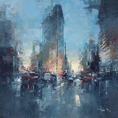 Peinture à l'huile sur toile Flat Iron Manhattan, Havard Benoit