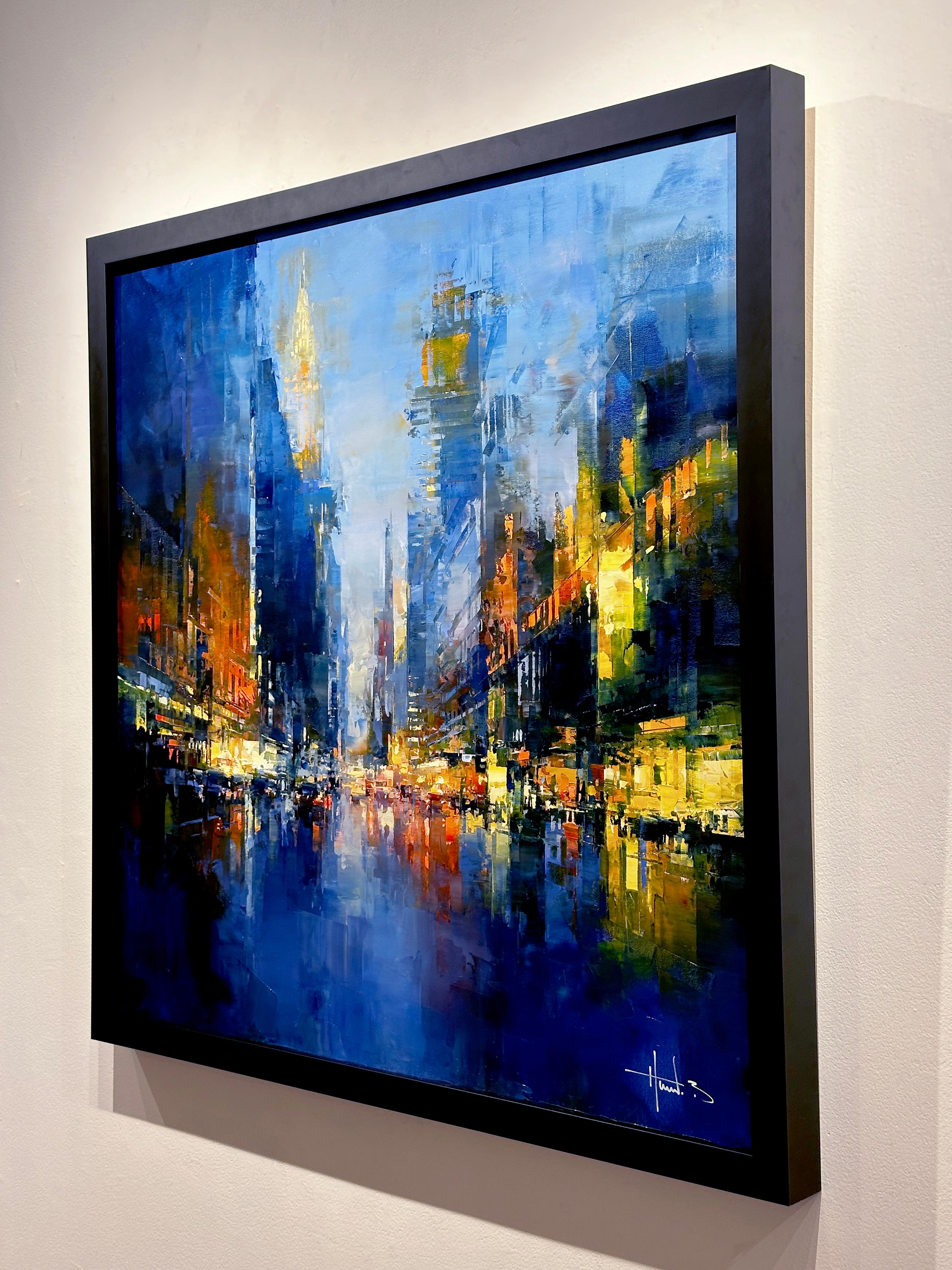 Havard Benoit, „Lexington Avenue“, Blaues Manhattan, NYC, Ölgemälde auf Leinwand im Angebot 2