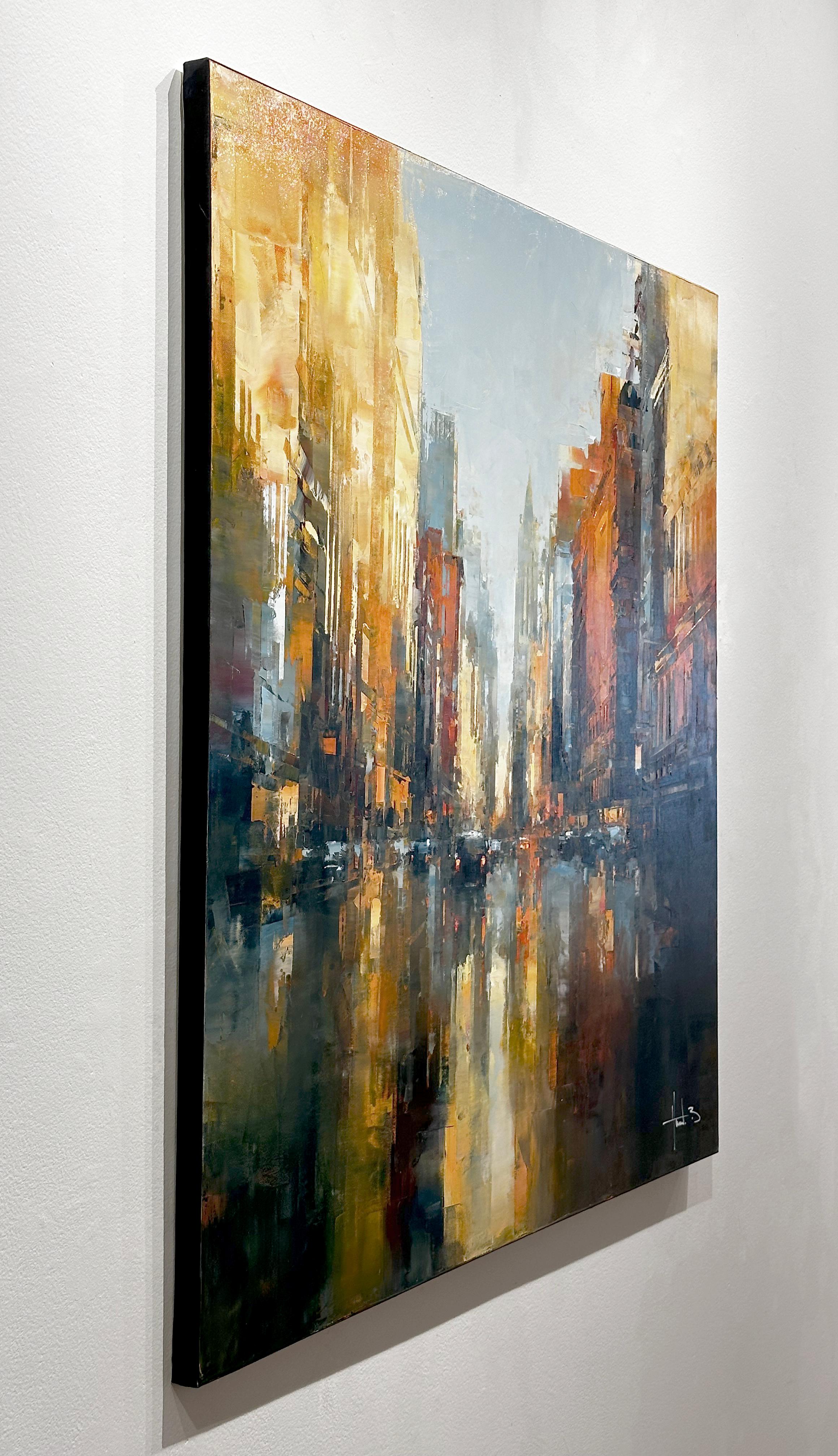 Havard Benoit, „Lower Manhattan“, 40x40 New York City, Ölgemälde auf Leinwand im Angebot 3