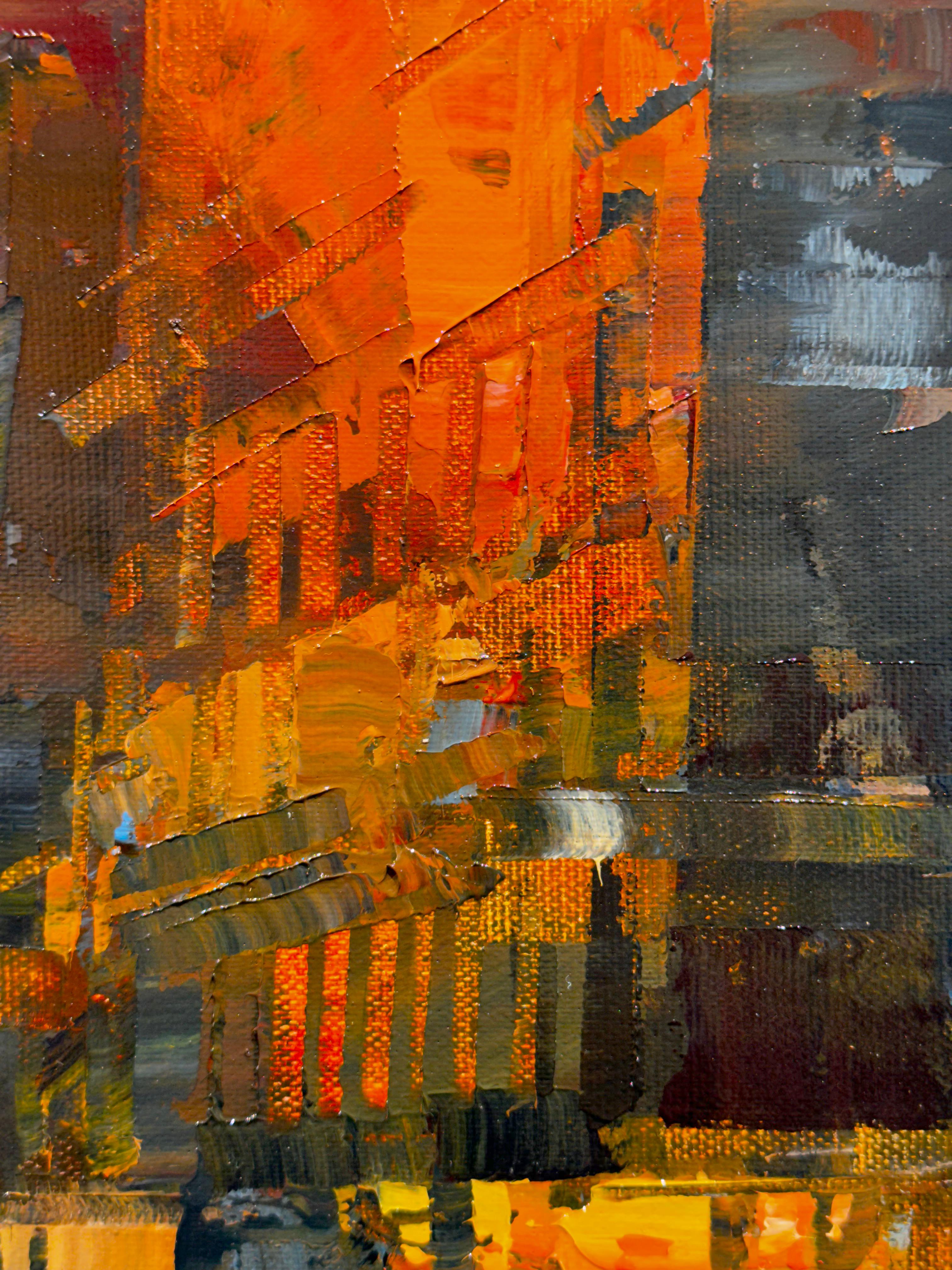 Havard Benoit, „Lower Manhattan“, 40x40 New York City, Ölgemälde auf Leinwand im Angebot 6