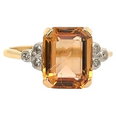  Have one to sell? Sell it yourself 18ct Yellow Gold & Platinum Citrine Ring, Se