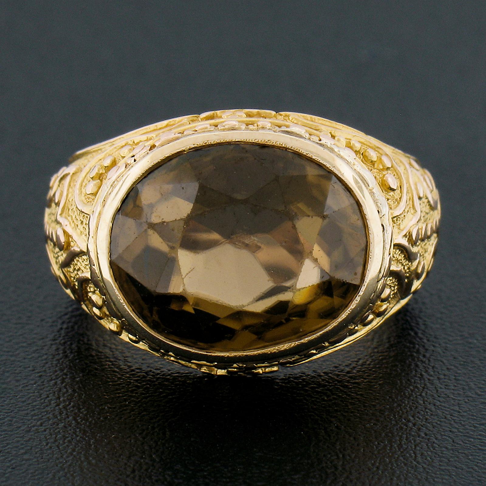  Have one to sell? Sell now 18K Gold GIA Oval Cut Brownish Yellow Zircon Solitai In Good Condition For Sale In Montclair, NJ