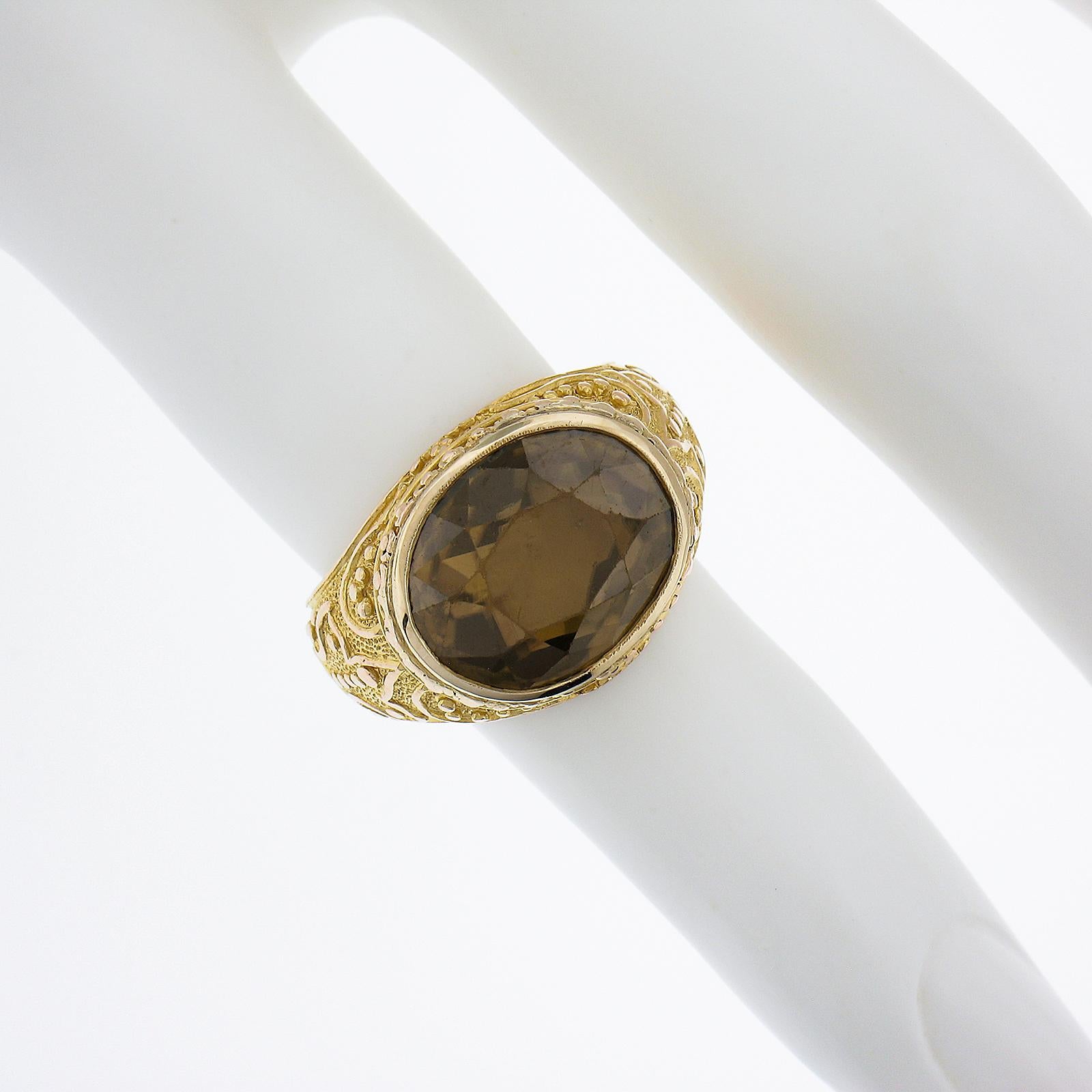 Women's  Have one to sell? Sell now 18K Gold GIA Oval Cut Brownish Yellow Zircon Solitai For Sale