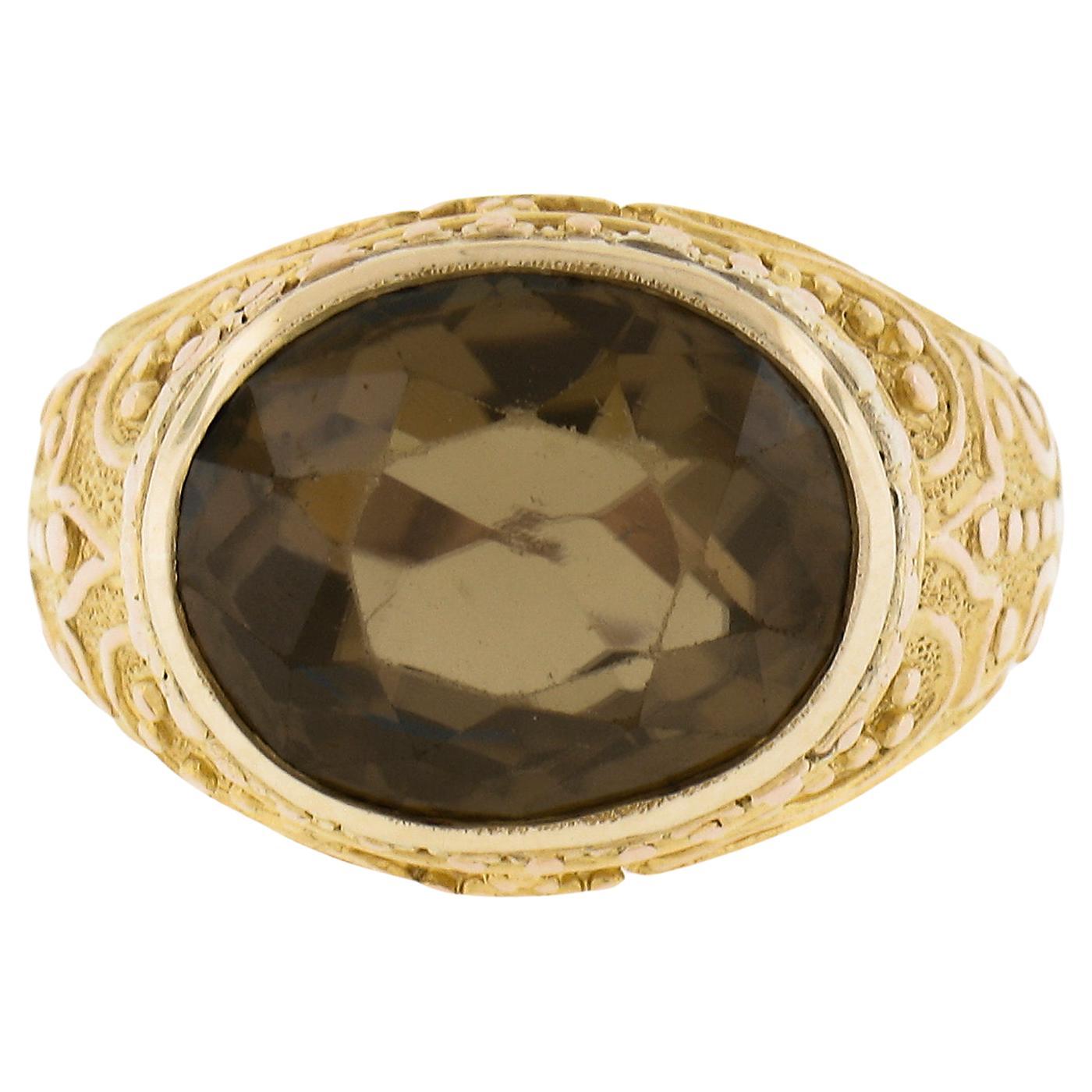  Have one to sell? Sell now 18K Gold GIA Oval Cut Brownish Yellow Zircon Solitai For Sale