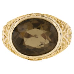  Have one to sell? Sell now 18K Gold GIA Oval Cut Brownish Yellow Zircon Solitai