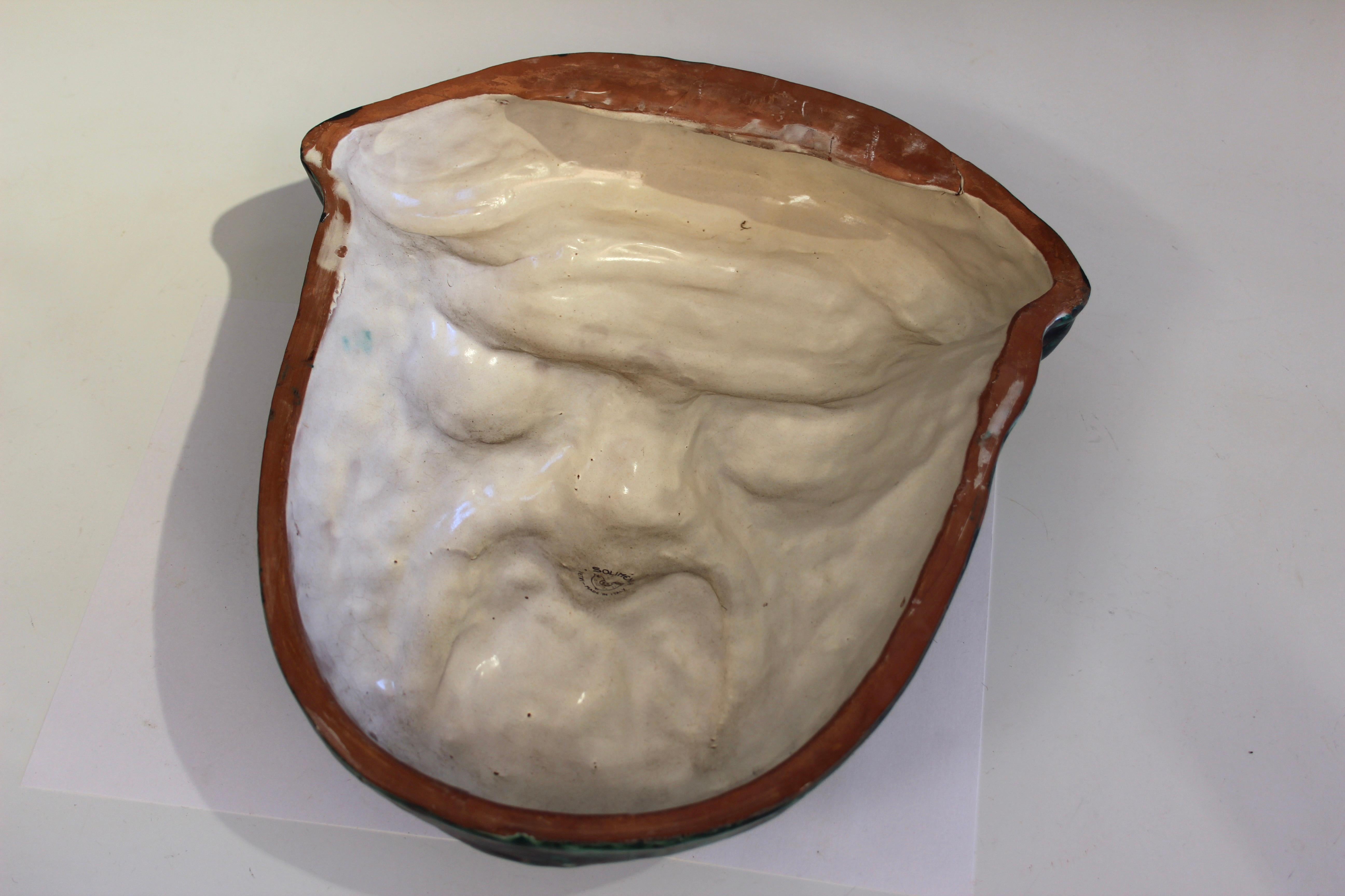 Glazed Have one to sell? Sell now CAS Vietri Dionysus Bacchus Wall Mask Plaque Vintage For Sale