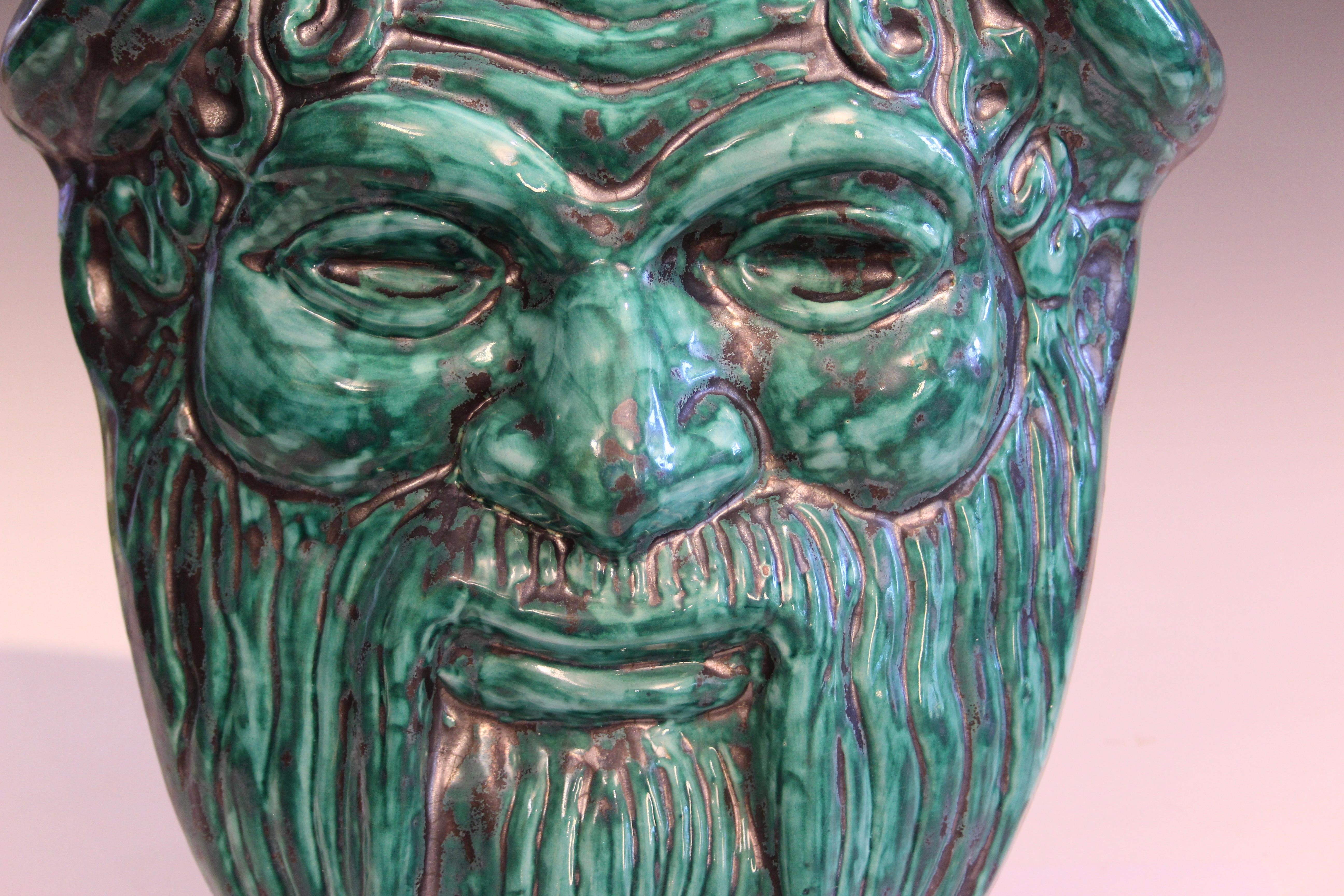 Late 20th Century Have one to sell? Sell now CAS Vietri Dionysus Bacchus Wall Mask Plaque Vintage For Sale