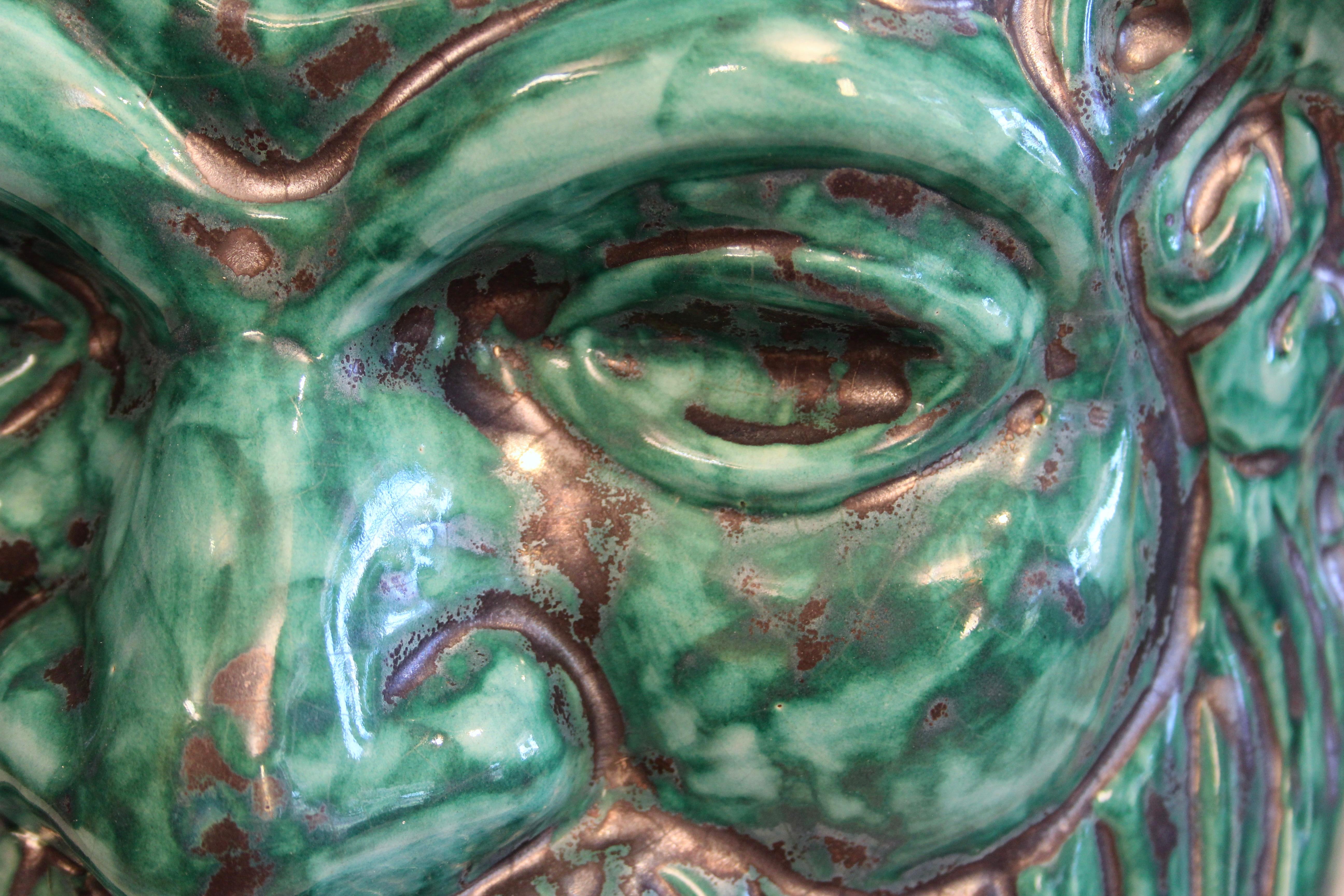 Pottery Have one to sell? Sell now CAS Vietri Dionysus Bacchus Wall Mask Plaque Vintage For Sale