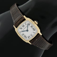 Vintage Cartier 18k Gold 21mm Cushion Shape Mechanical Hand Wound Wrist Watch