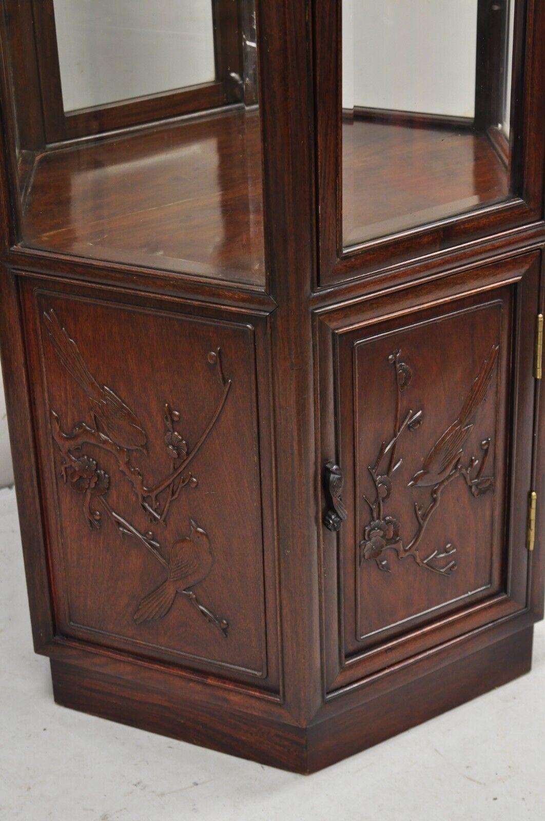  Have one to sell? Sell now Vtg Oriental Chinoiserie Asian Mahogany Hexagonal Li For Sale 5