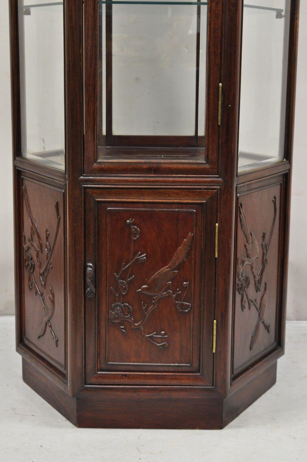 20th Century  Have one to sell? Sell now Vtg Oriental Chinoiserie Asian Mahogany Hexagonal Li For Sale