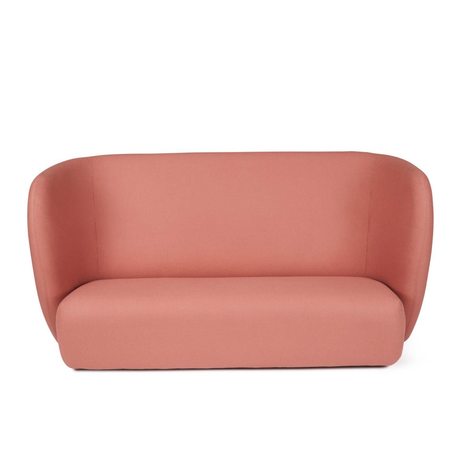 Haven 3 seater blush by Warm Nordic.
Dimensions: D220 x W84 x H 110/40 cm.
Material: textile upholstery, foam, spring system, wood.
Weight: 84 kg
Also available in different colours and finishes. 

Haven is a contemporary sofa with a simple,