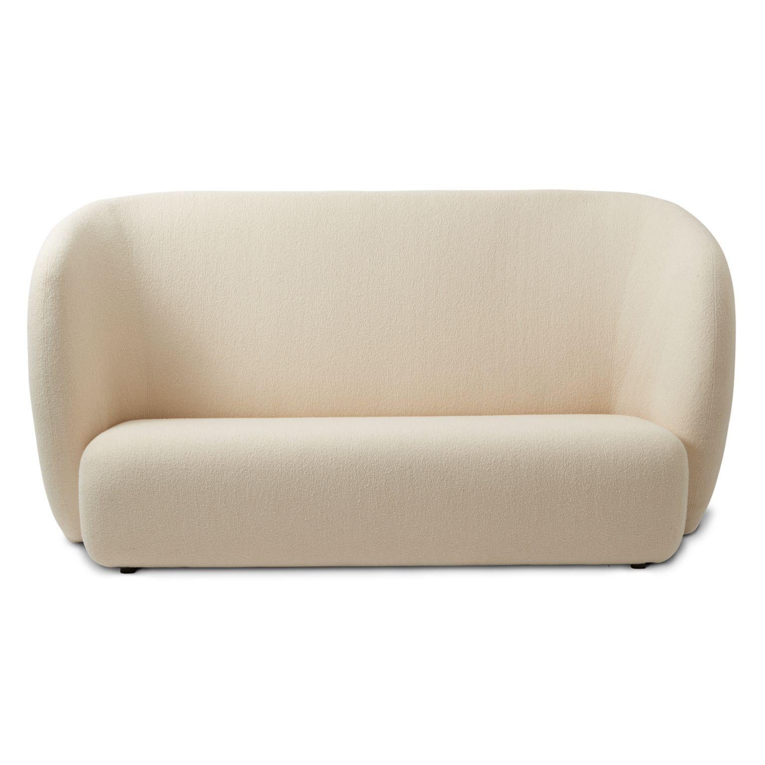 Haven 3 seater cream by Warm Nordic
Dimensions: D220 x W84 x H 110/40 cm
Material: Textile upholstery, Foam, Spring system, Wood
Weight: 84 kg
Also available in different colours and finishes. 

Haven is a contemporary sofa with a simple, soft