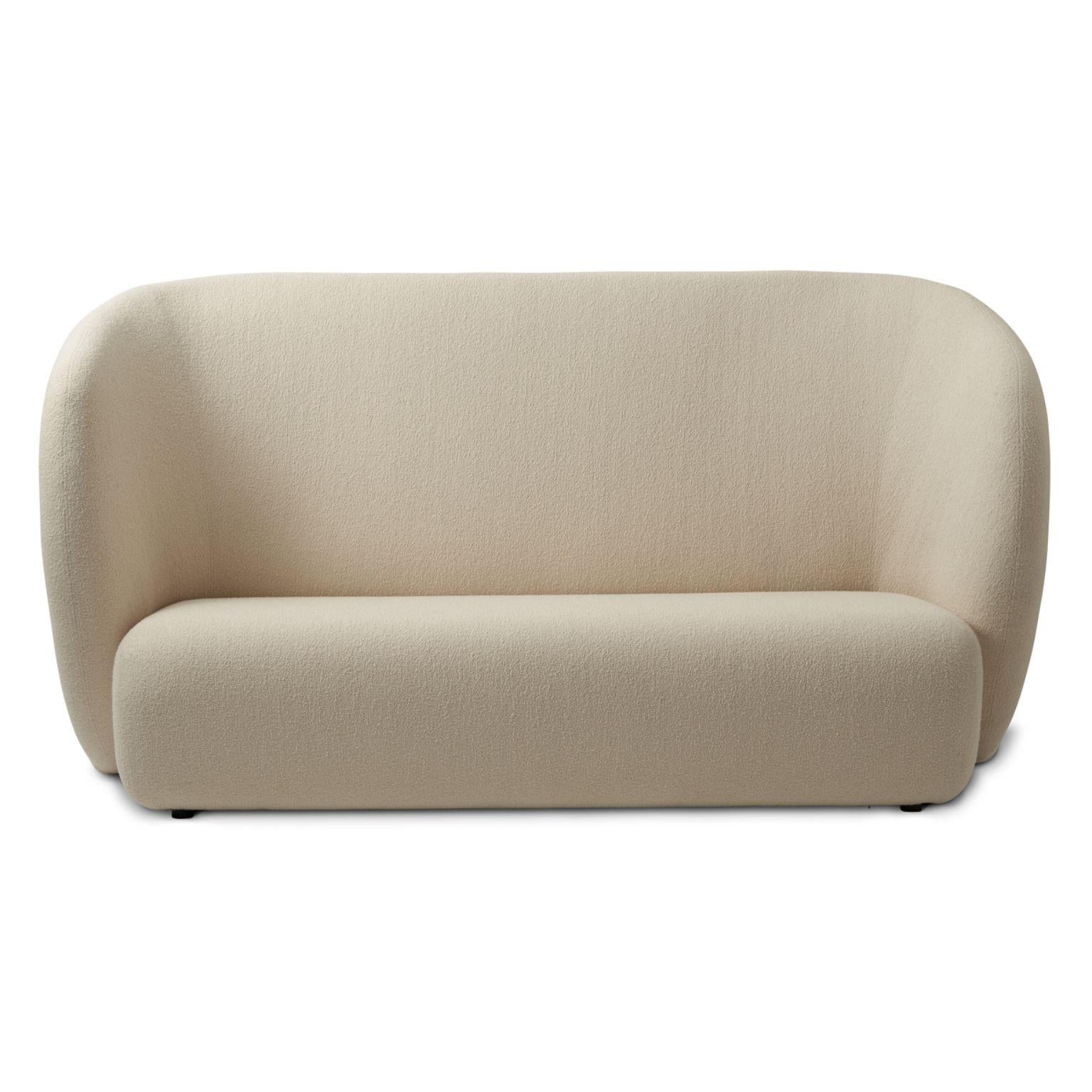Haven 3 seater sand by Warm Nordic.
Dimensions: D220 x W84 x H 110/40 cm.
Material: Textile upholstery, Foam, Spring system, Wood.
Weight: 84 kg
Also available in different colours and finishes. 

Haven is a contemporary sofa with a simple,