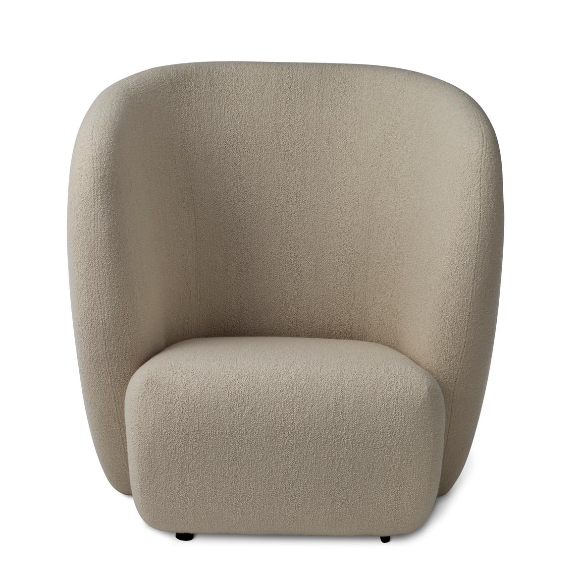 Haven Lounge chair sand by Warm Nordic
Dimensions: D107 x W84 x H 110 cm
Material: Textile upholstery, Foam, Spring system, Wood.
Weight: 50 kg
Also available in different colours and finishes. 

The Haven armchair is a contemporary chair with