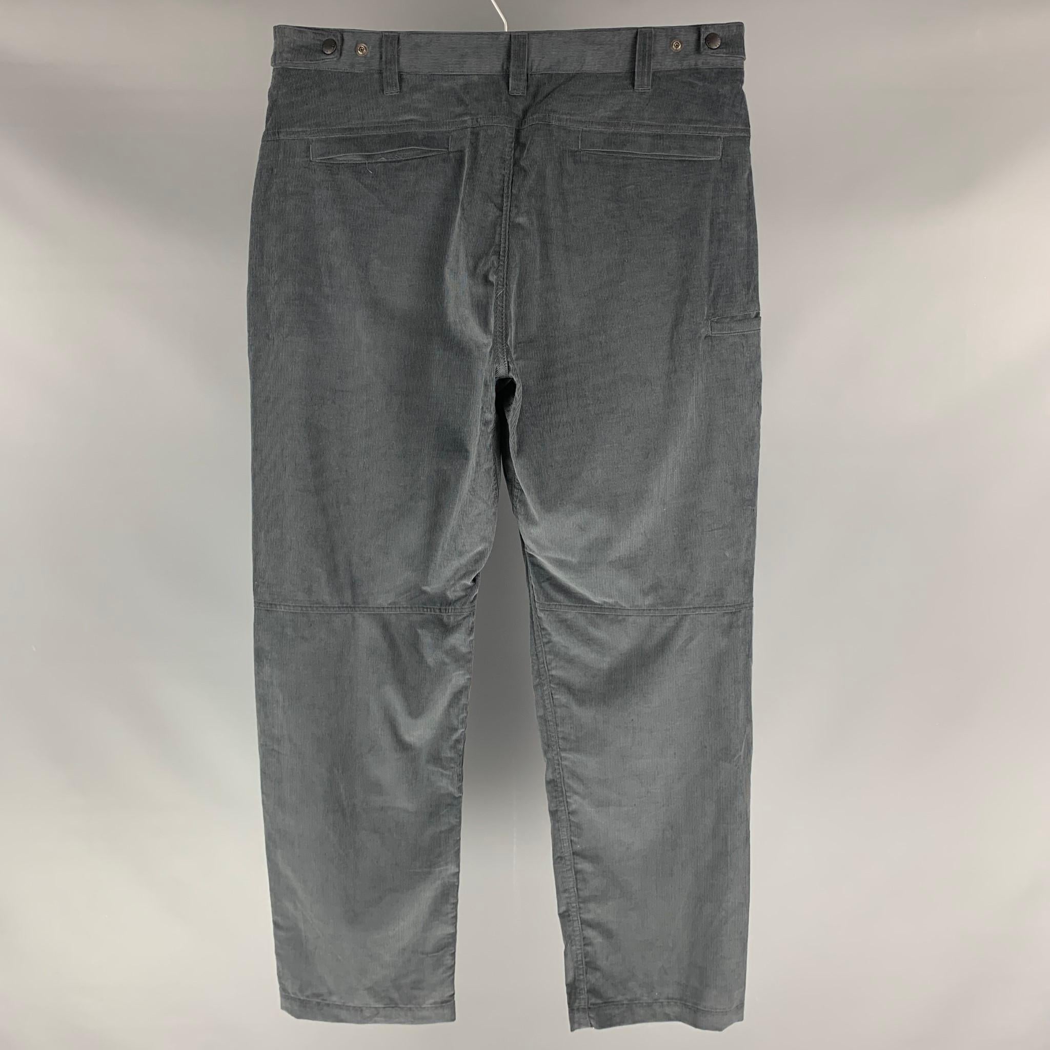 Gray HAVEN Size L Grey Slate Corduroy Cotton Zip Fly Casual Pants