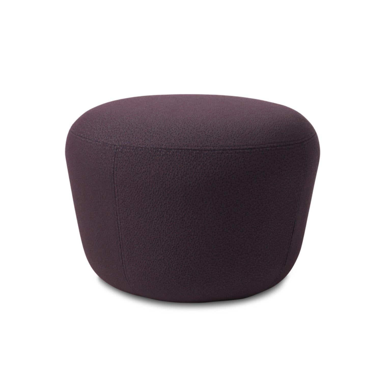 Haven sprinkles eggplant pouf by Warm Nordic
Dimensions: D57 x H 40 cm
Material: textile upholstery, foam, wood.
Weight: 9.5 kg
Also available in different colours and finishes. 

The Haven Pouf is a contemporary pouf with a simple, soft