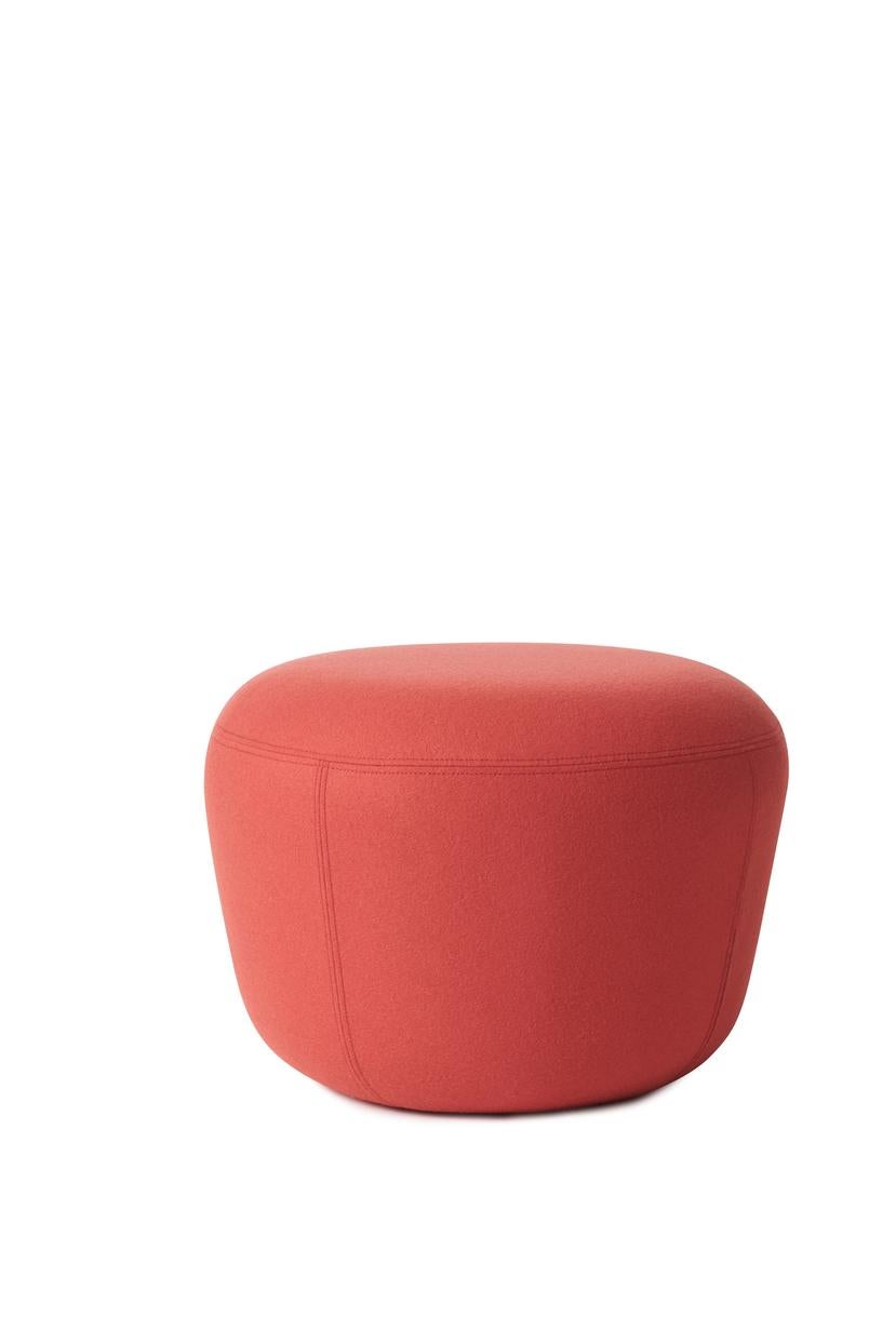 Upholstery Haven Sprinkles Eggplant Pouf by Warm Nordic For Sale