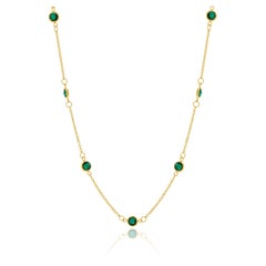 Haver Hill 14 Karat Yellow Gold Created Emeralds By The Yard Necklace