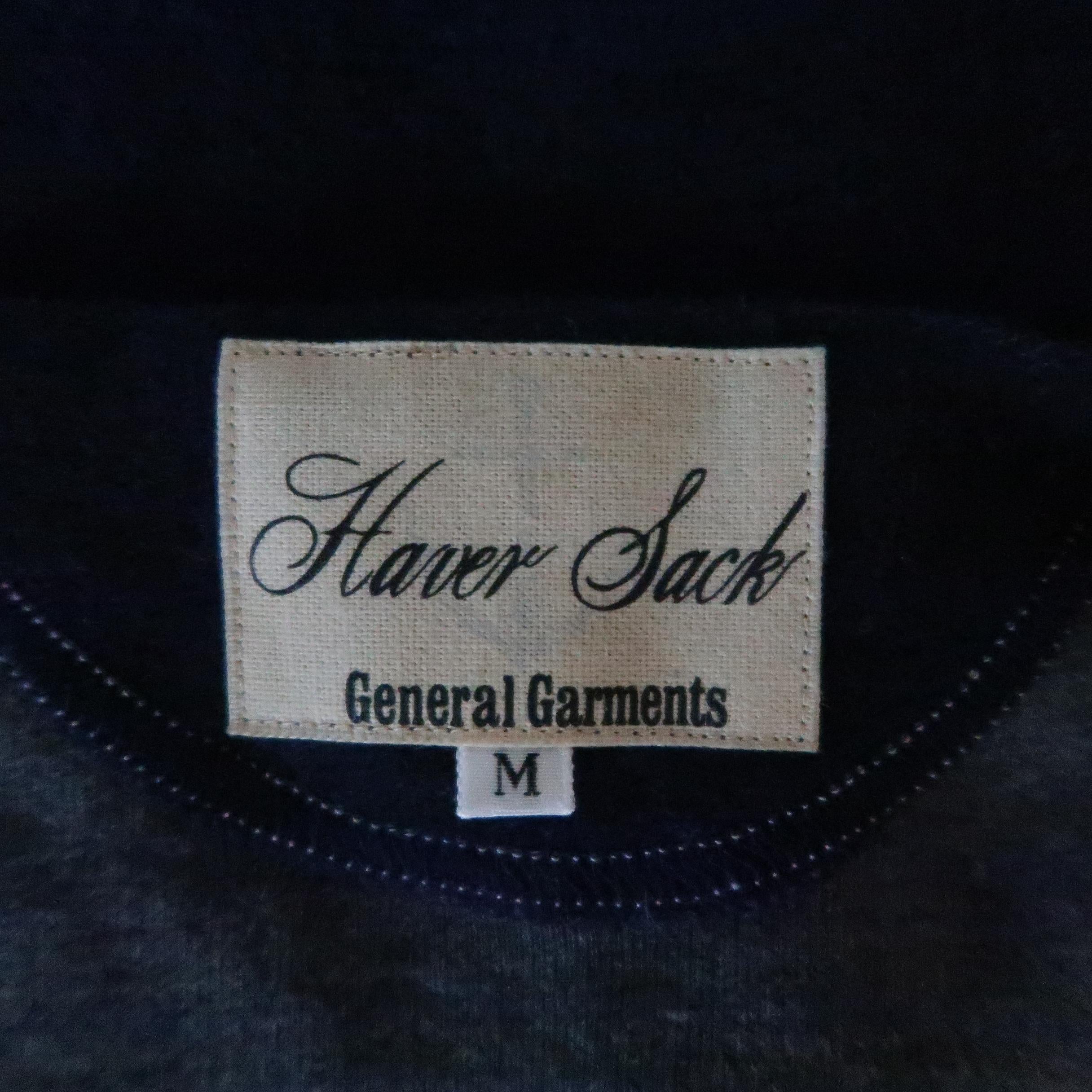 HAVER SACK M Navy Contrast Stitch Wool Blend V Neck Patch Pocket Jacket 1