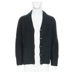 HAVERSACK Japan linen wool knit dual patch pocket shawl collar cardigan jacket M
