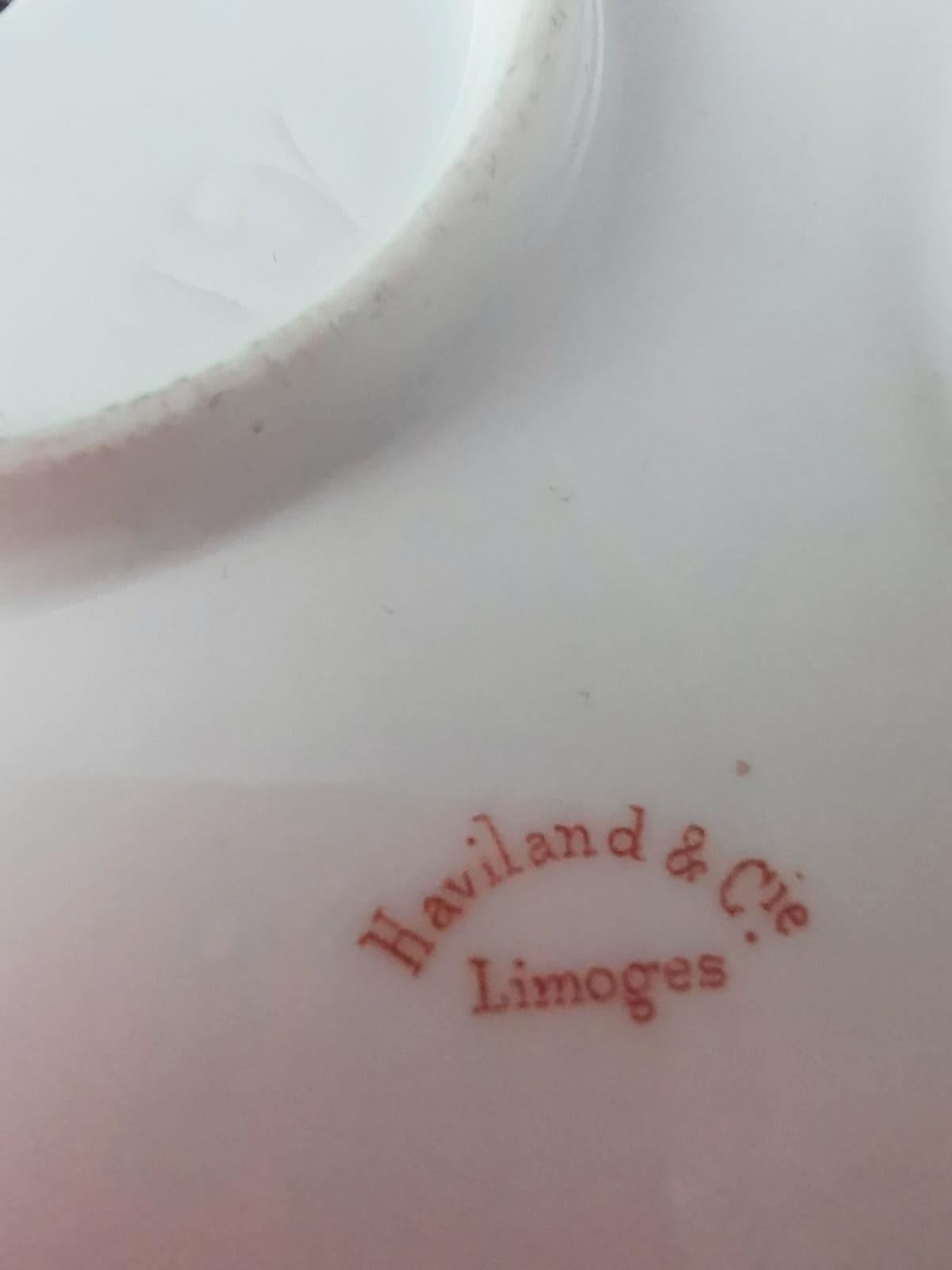Haviland & Co. Bois à sauce français de Limoges en porcelaine blanche et décorations en or en vente 11