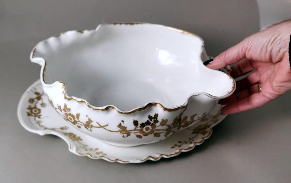 Haviland & Co. Limoges French Porcelain Salad Bowl with Tray For Sale 10