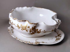 Haviland & Co. Limoges French Porcelain Salad Bowl with Tray