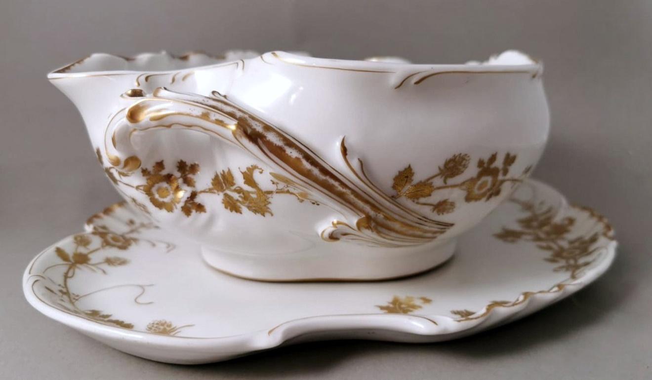 Napoléon III Haviland & Co. Saladier avec plateau en porcelaine française de Limoges en vente