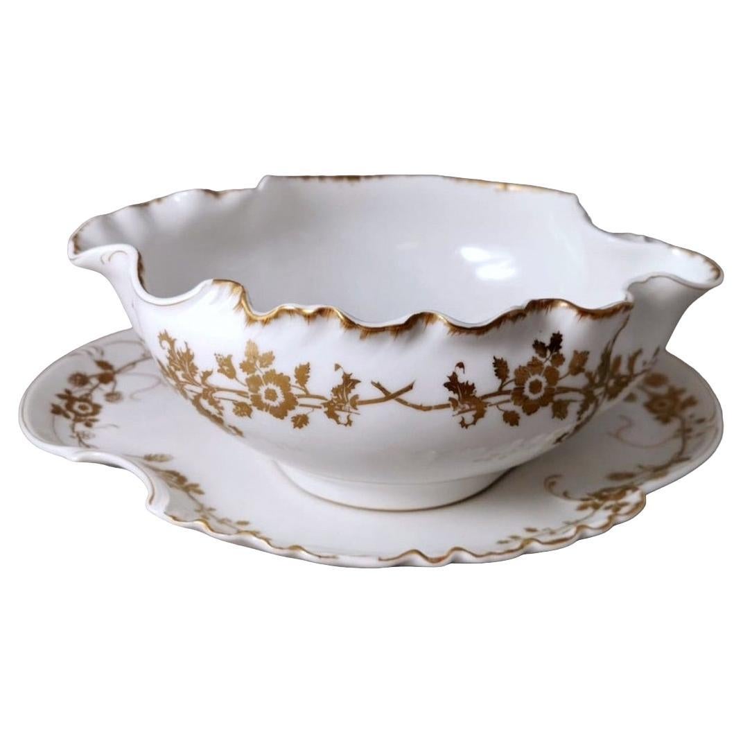 Haviland & Co. Limoges French Porcelain Salad Bowl with Tray For Sale