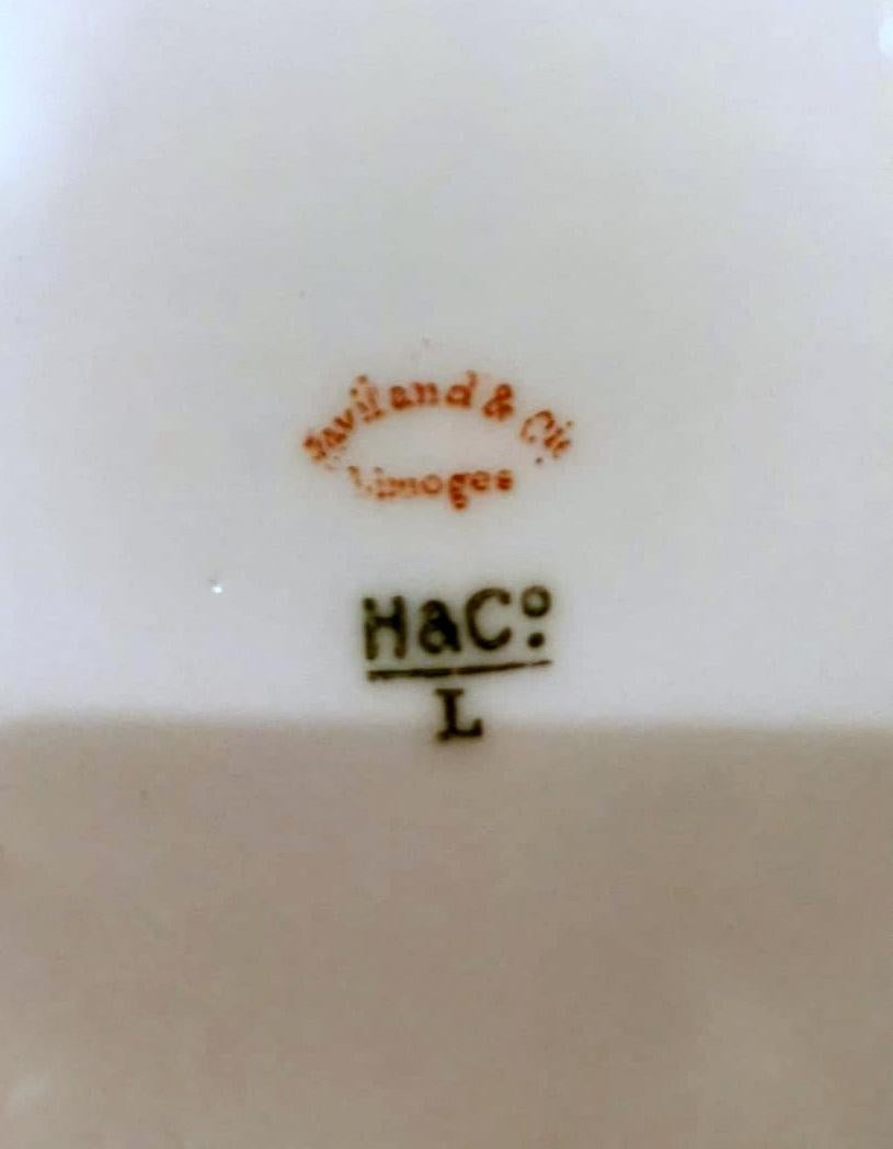 Haviland & Co Limoges paire de plateaux français décorés en porcelaine blanche et or en vente 7