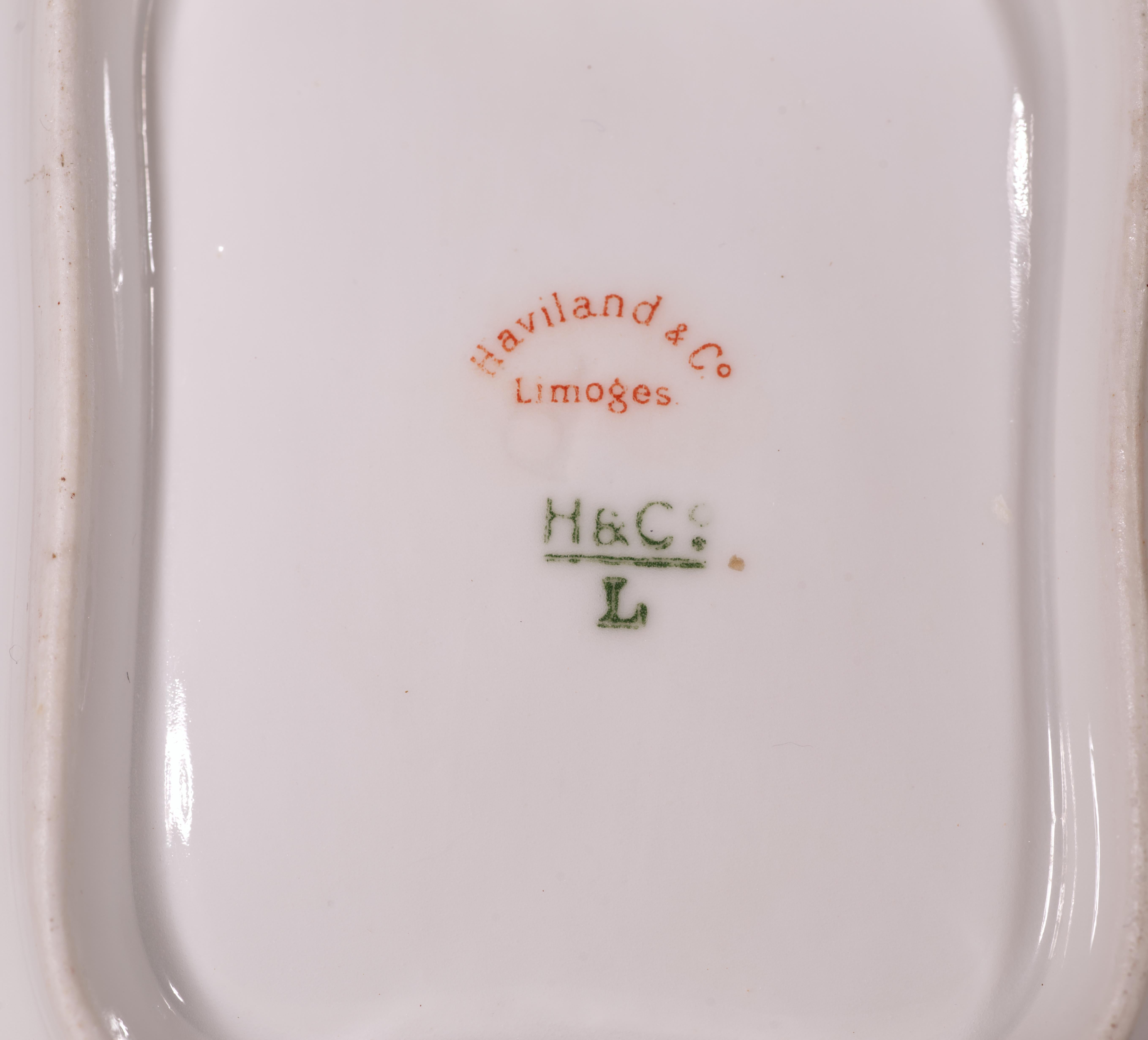 Haviland Limoges 2 Rectangular Serving Porcelain Bowls with Handles, 1876-1889 For Sale 4