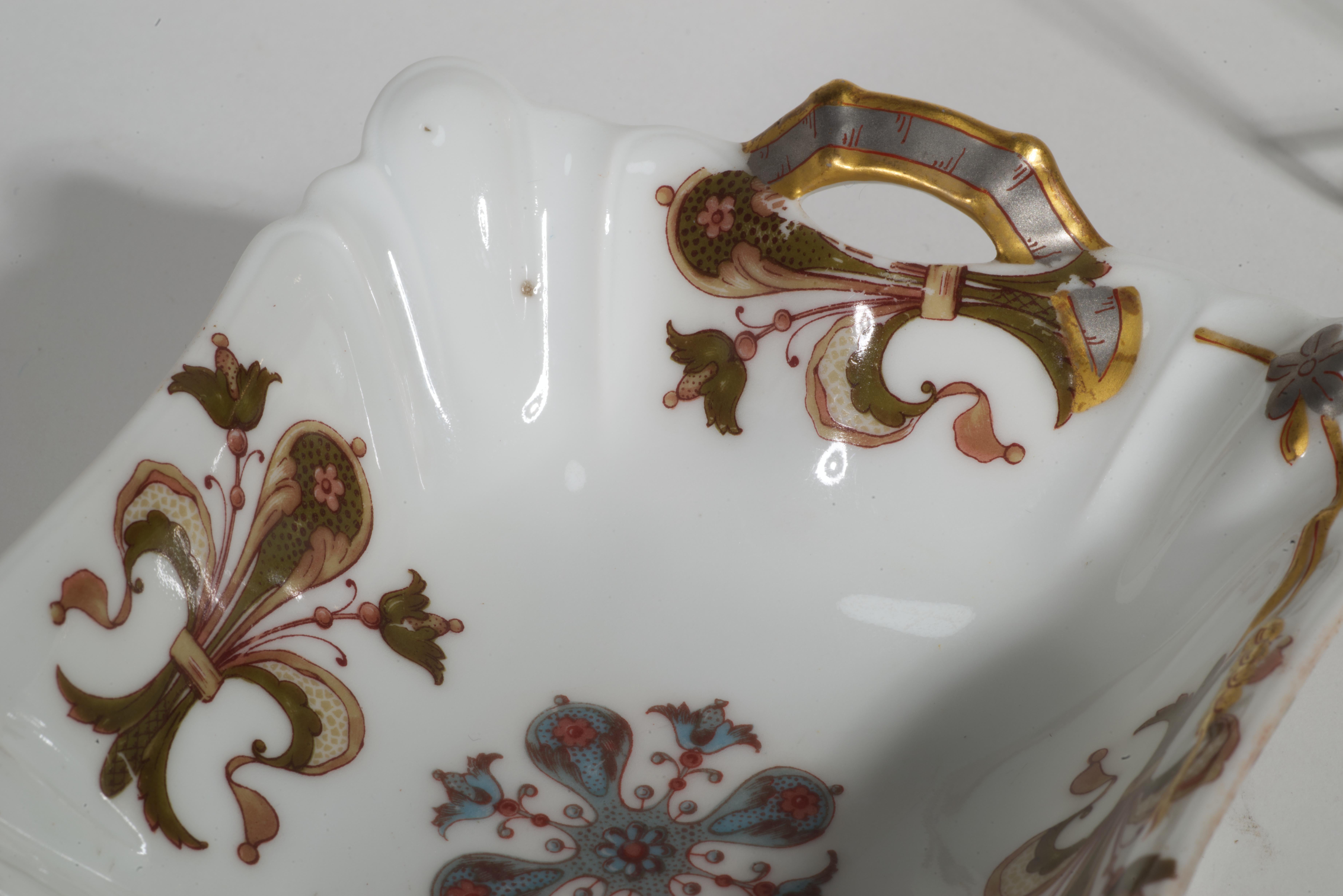 Haviland Limoges 2 Rectangular Serving Porcelain Bowls with Handles, 1876-1889 For Sale 7