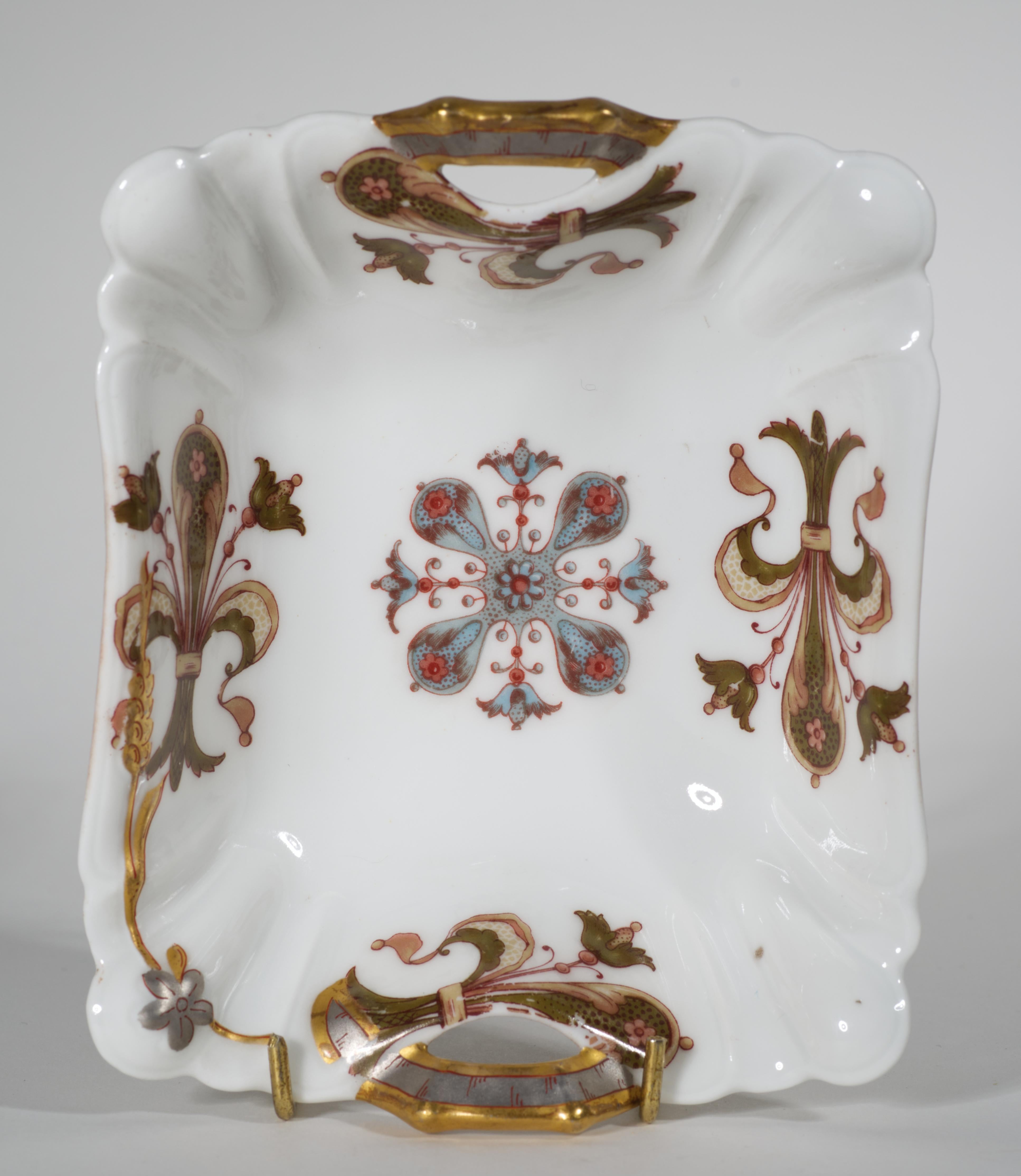 Haviland Limoges 2 Rectangular Serving Porcelain Bowls with Handles, 1876-1889 For Sale 2