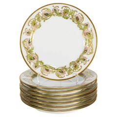 Haviland Limoges Art Deco Set of 8 Porcelain Dessert Snack Plates