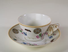 Haviland Limoges Butterfly Handled Cup and saucer set, 1879-1889, Aesthetic