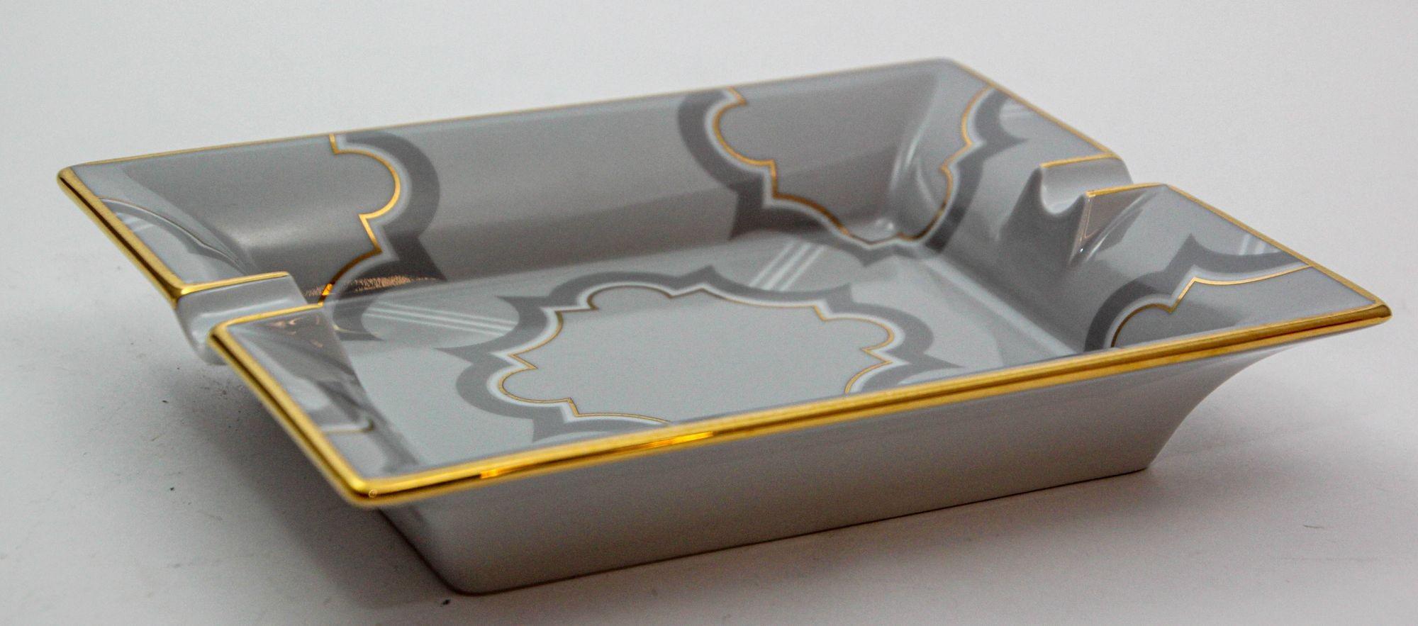 HAVILAND Limoges Cigar Ashtray Catchall with Mosaic Design 2