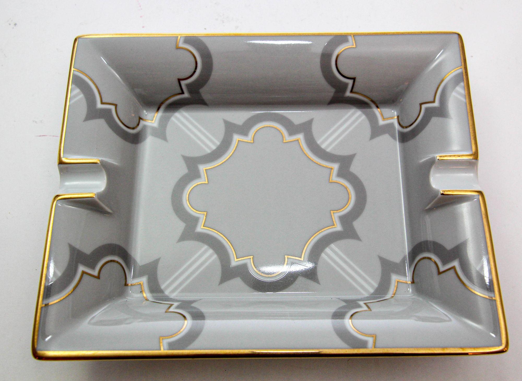 HAVILAND Limoges Cigar Ashtray Catchall with Mosaic Design 7