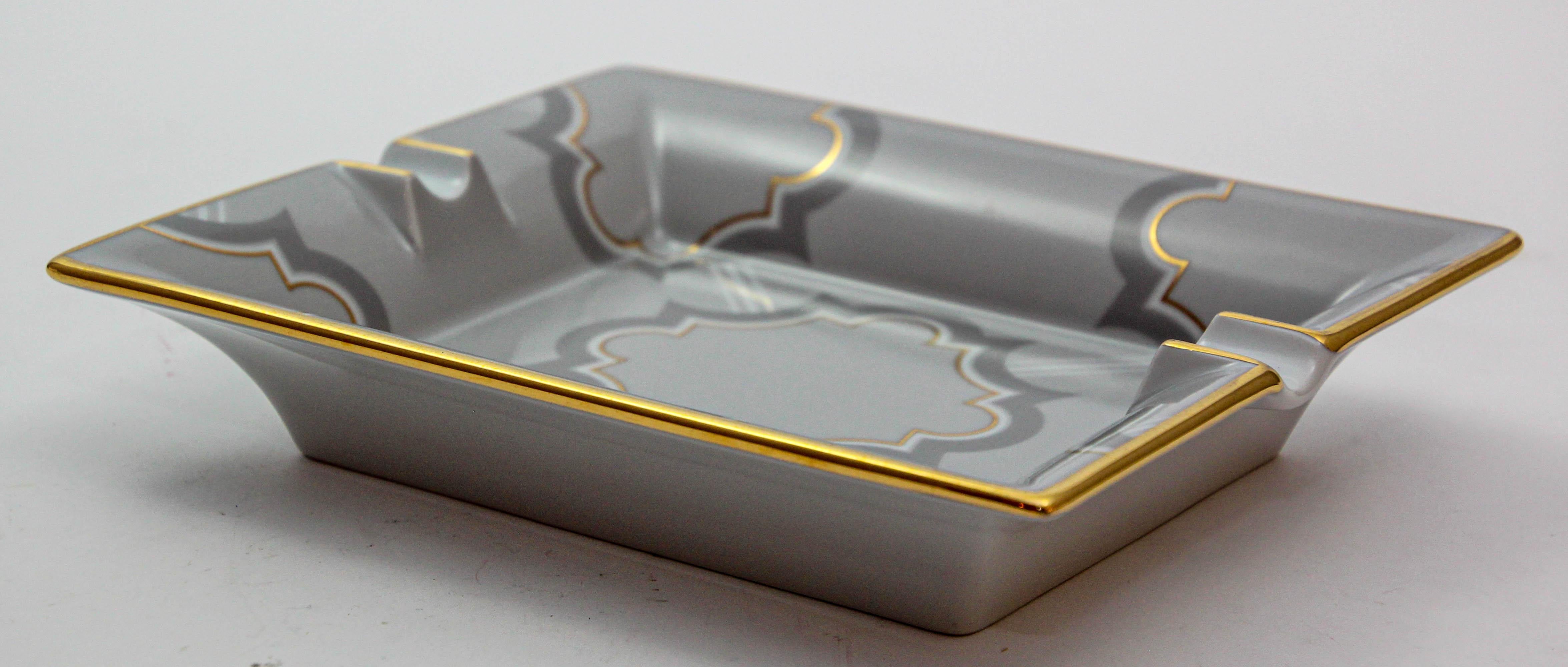 HAVILAND Limoges Cigar Ashtray Catchall with Mosaic Design 14