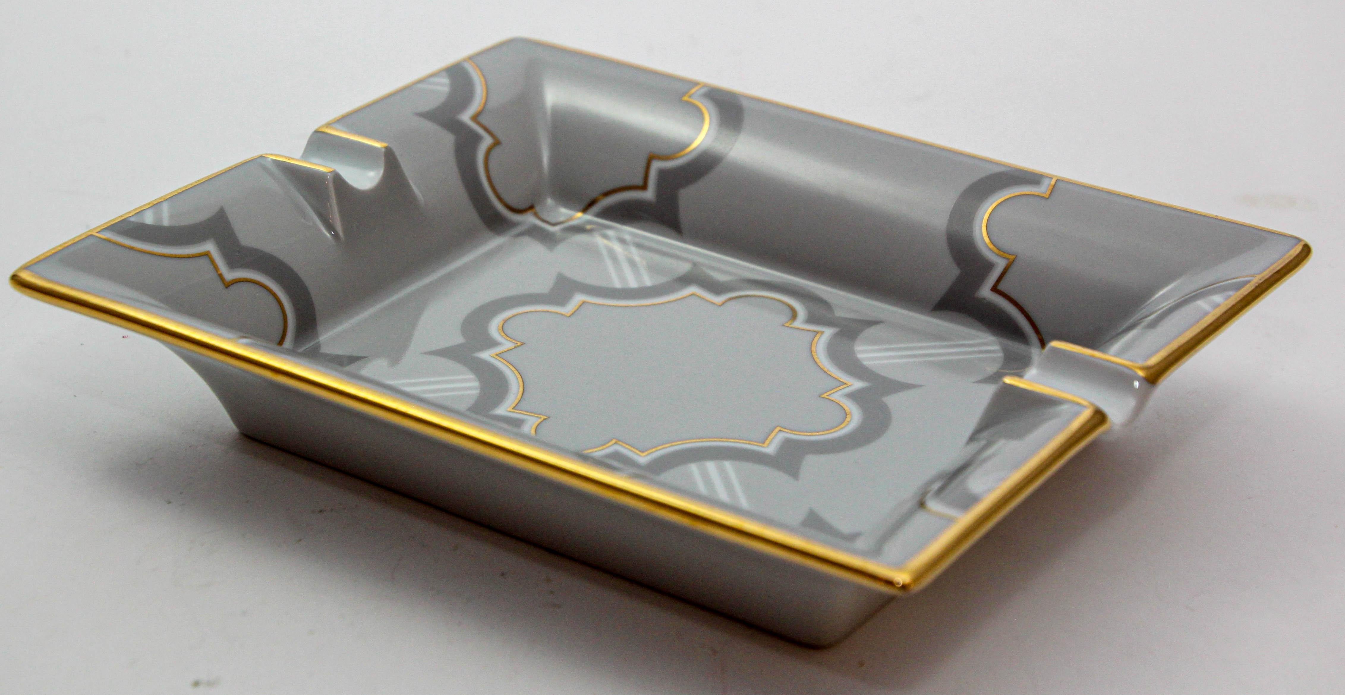 Women's or Men's HAVILAND Limoges Cigar Ashtray Catchall with Mosaic Design