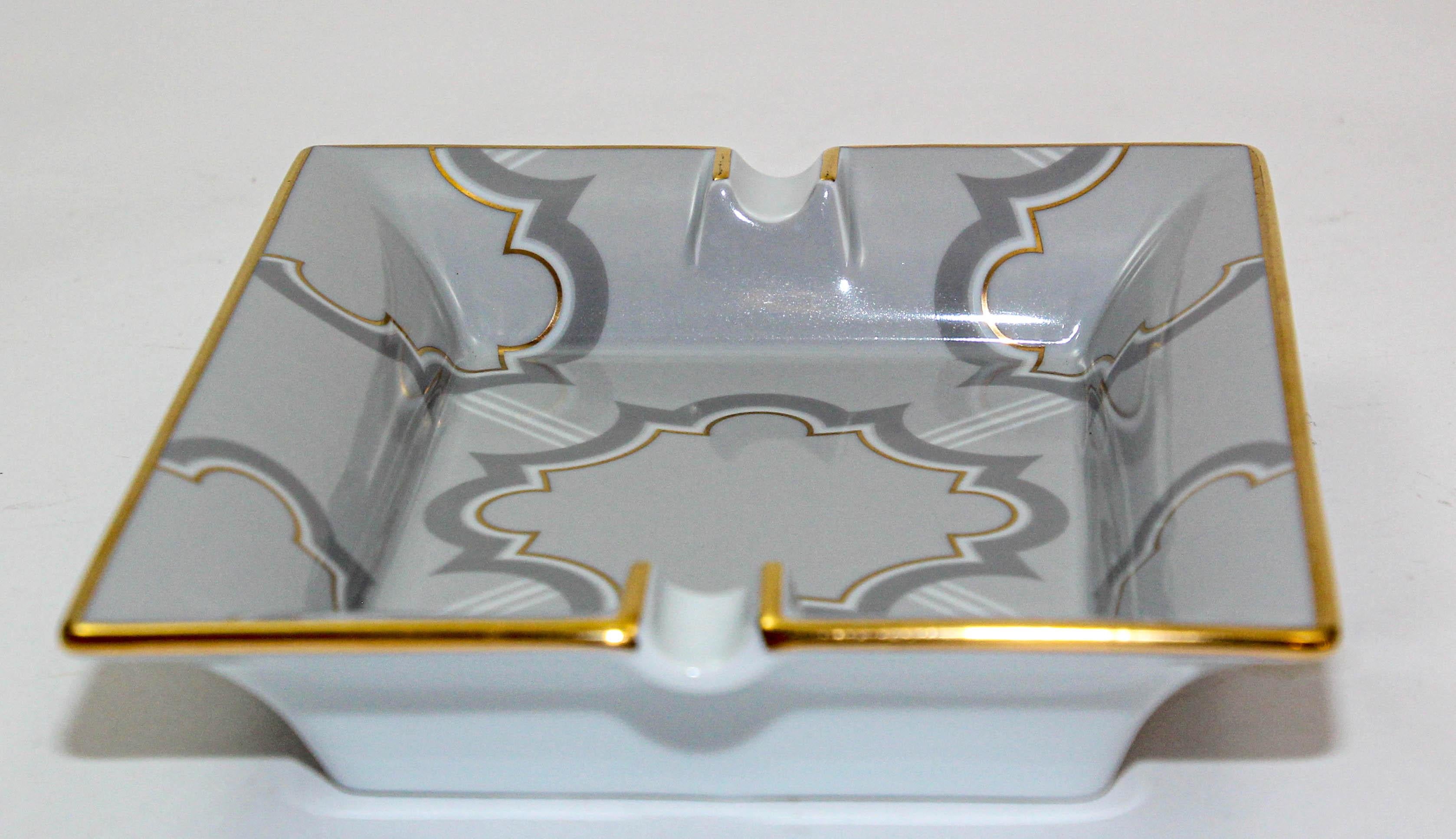 HAVILAND Limoges Cigar Ashtray Catchall with Mosaic Design 3
