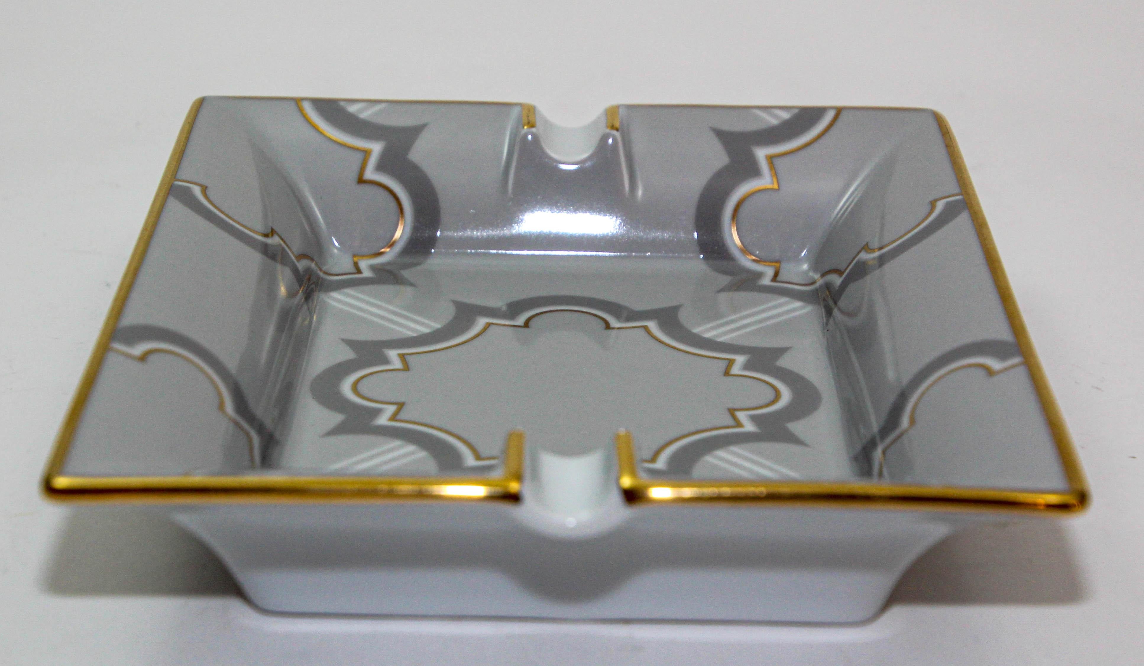 HAVILAND Limoges Cigar Ashtray Catchall with Mosaic Design 4