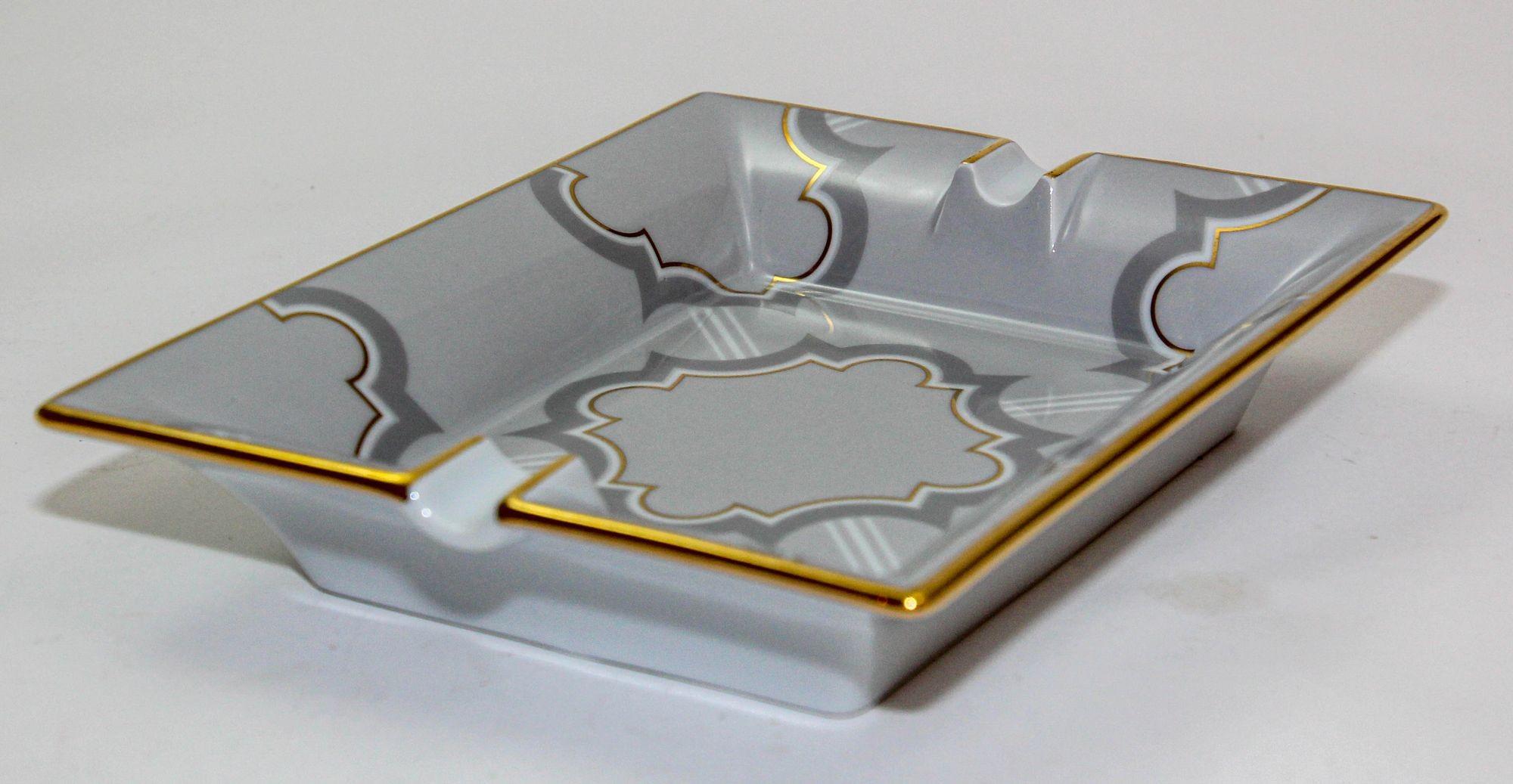 HAVILAND Limoges Cigar Ashtray Catchall with Mosaic Design 1