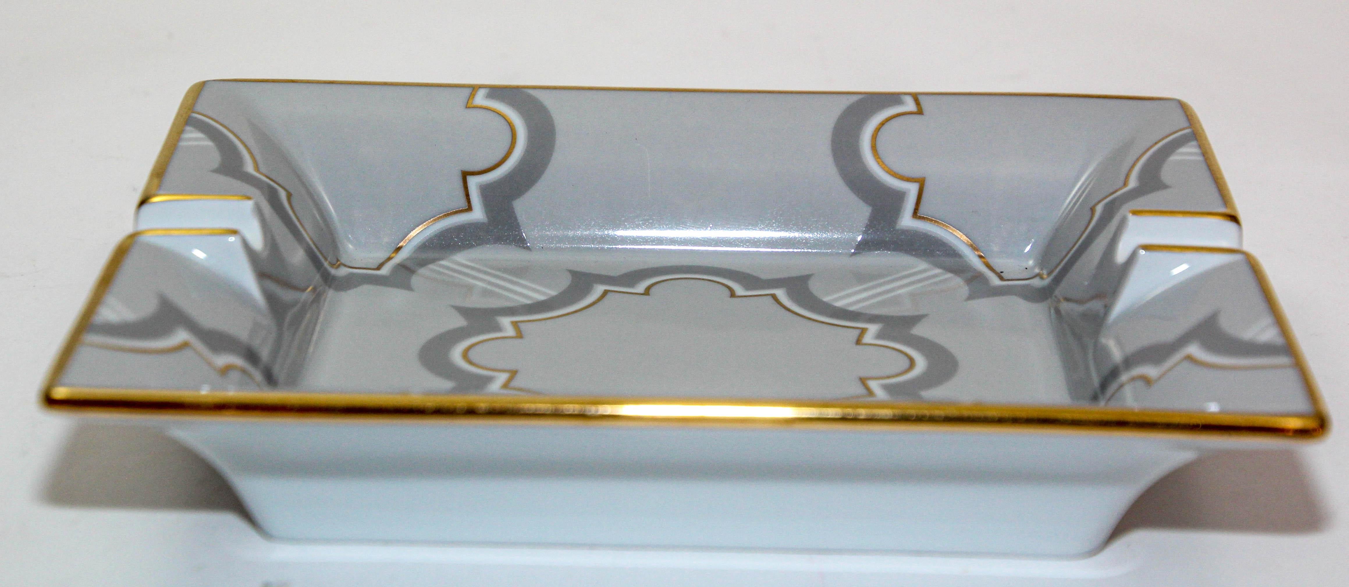 HAVILAND Limoges Cigar Ashtray Catchall with Mosaic Design 5