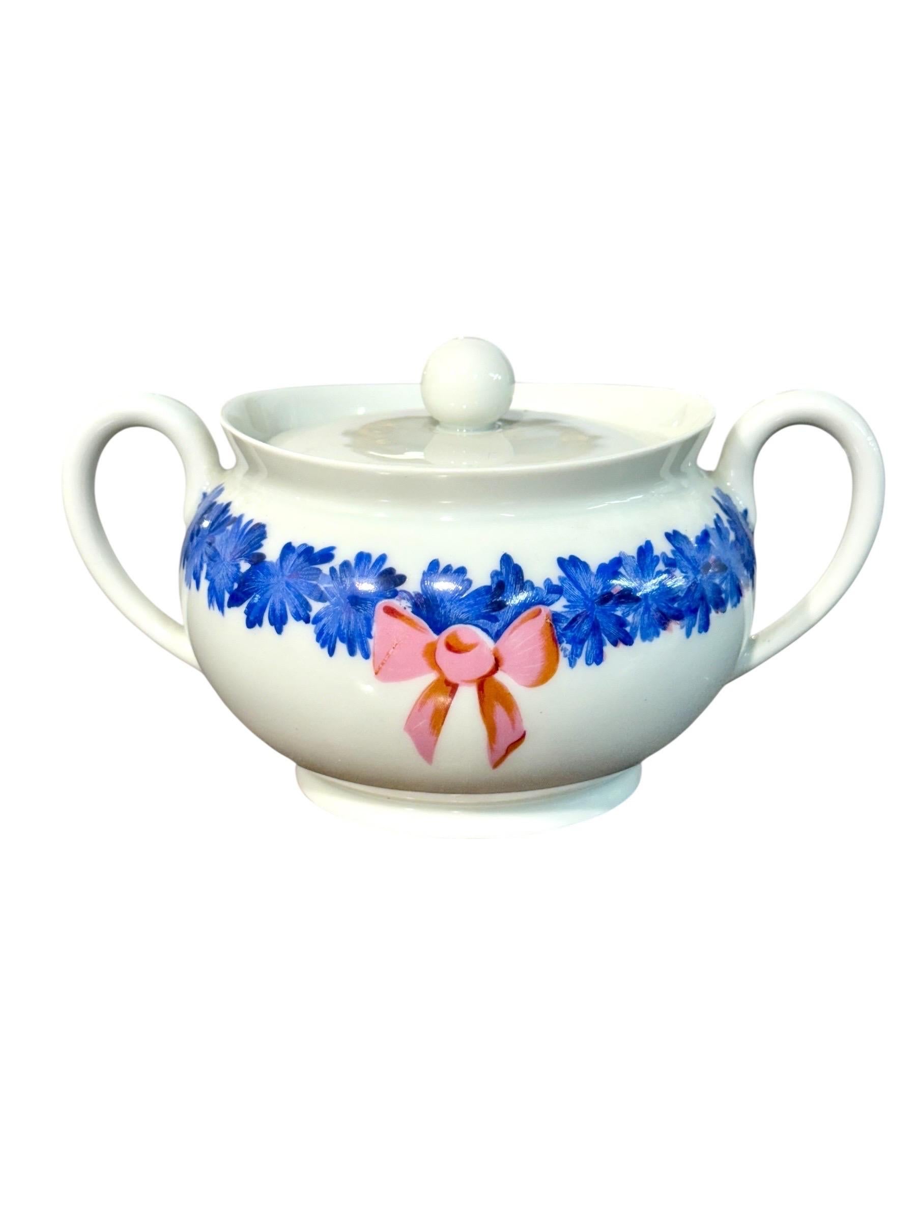 Haviland Limoges Kaffeeservice mit blauen und rosa Blumenmotiven im Angebot 5